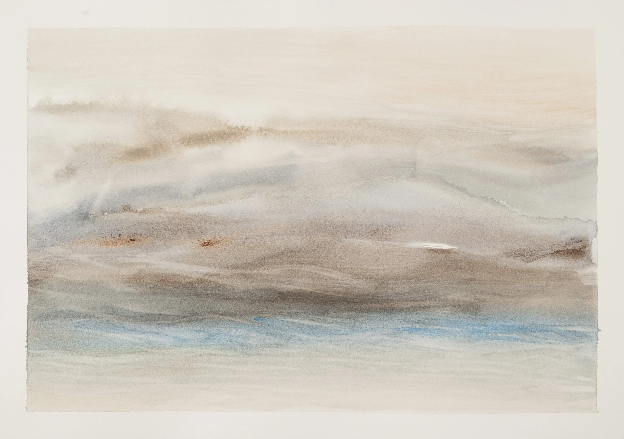 Beach on a misty day-from the water