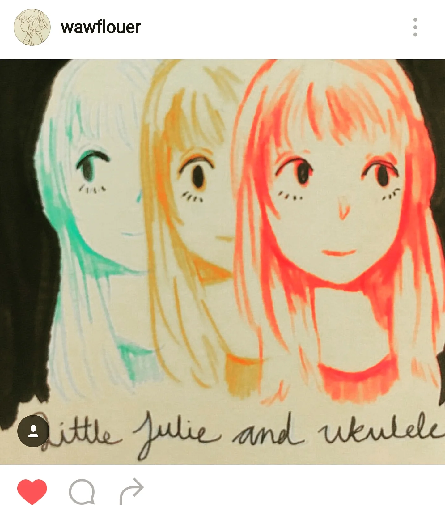 Fan art sent to Julie from @wawflauer