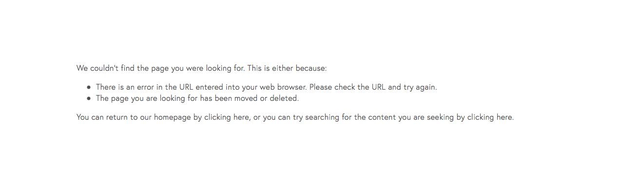 The default text on a Squarespace 404 page. 