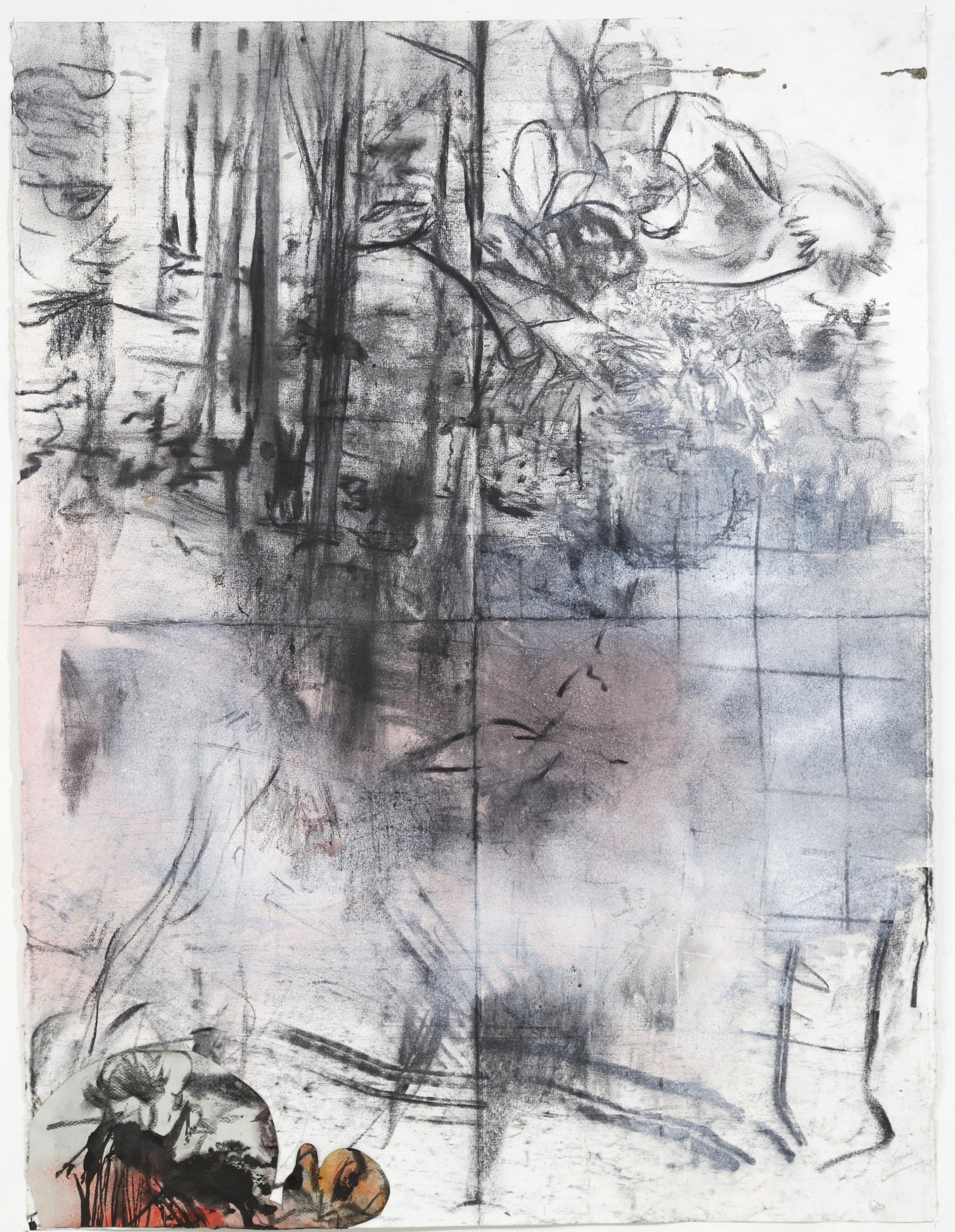  Bedrock, 2022, mixed media on paper, 30 x 22 ½ inches 