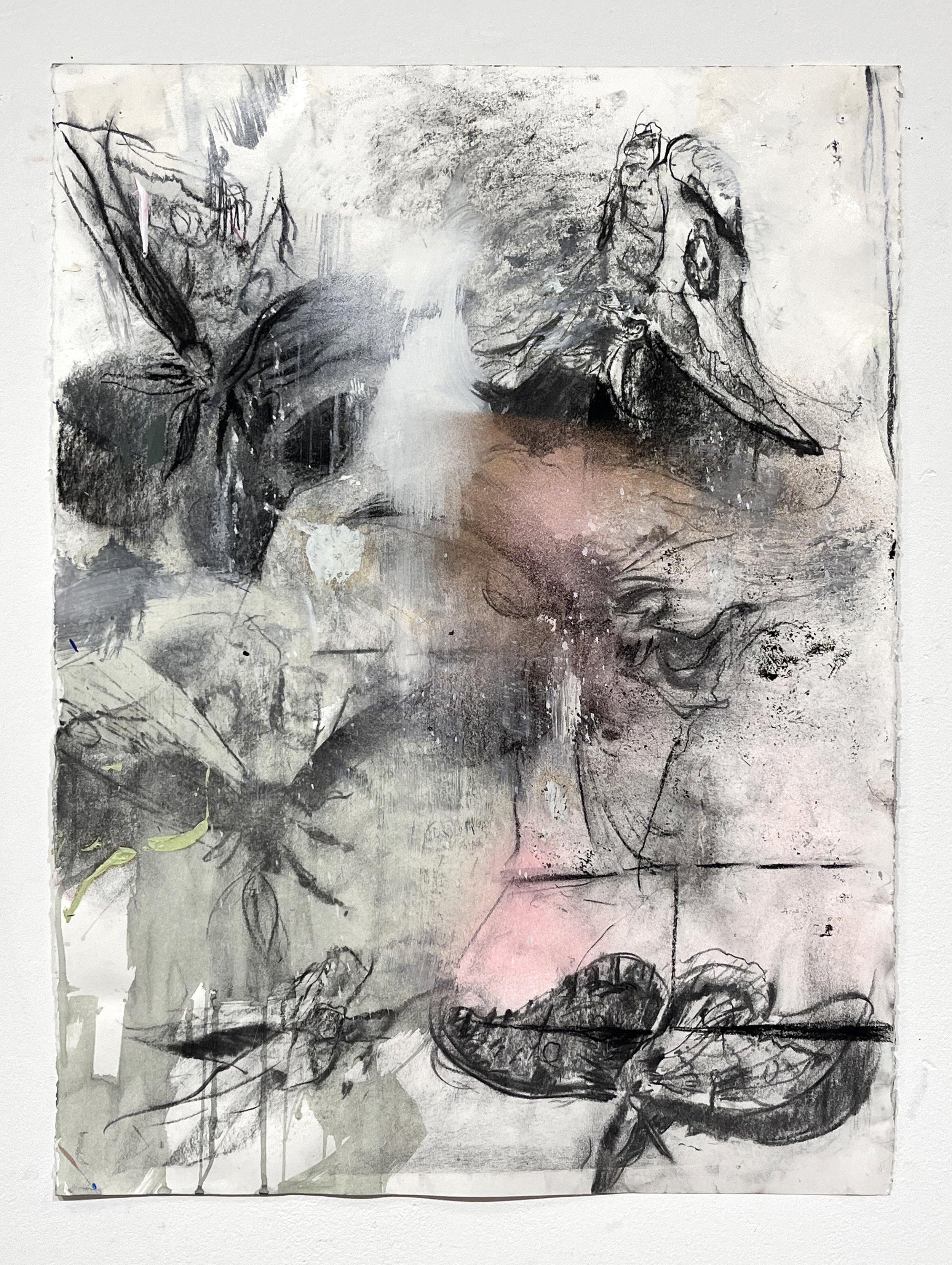 Migrator, 2023, mixed media on paper, 30 x 22 ½ inches