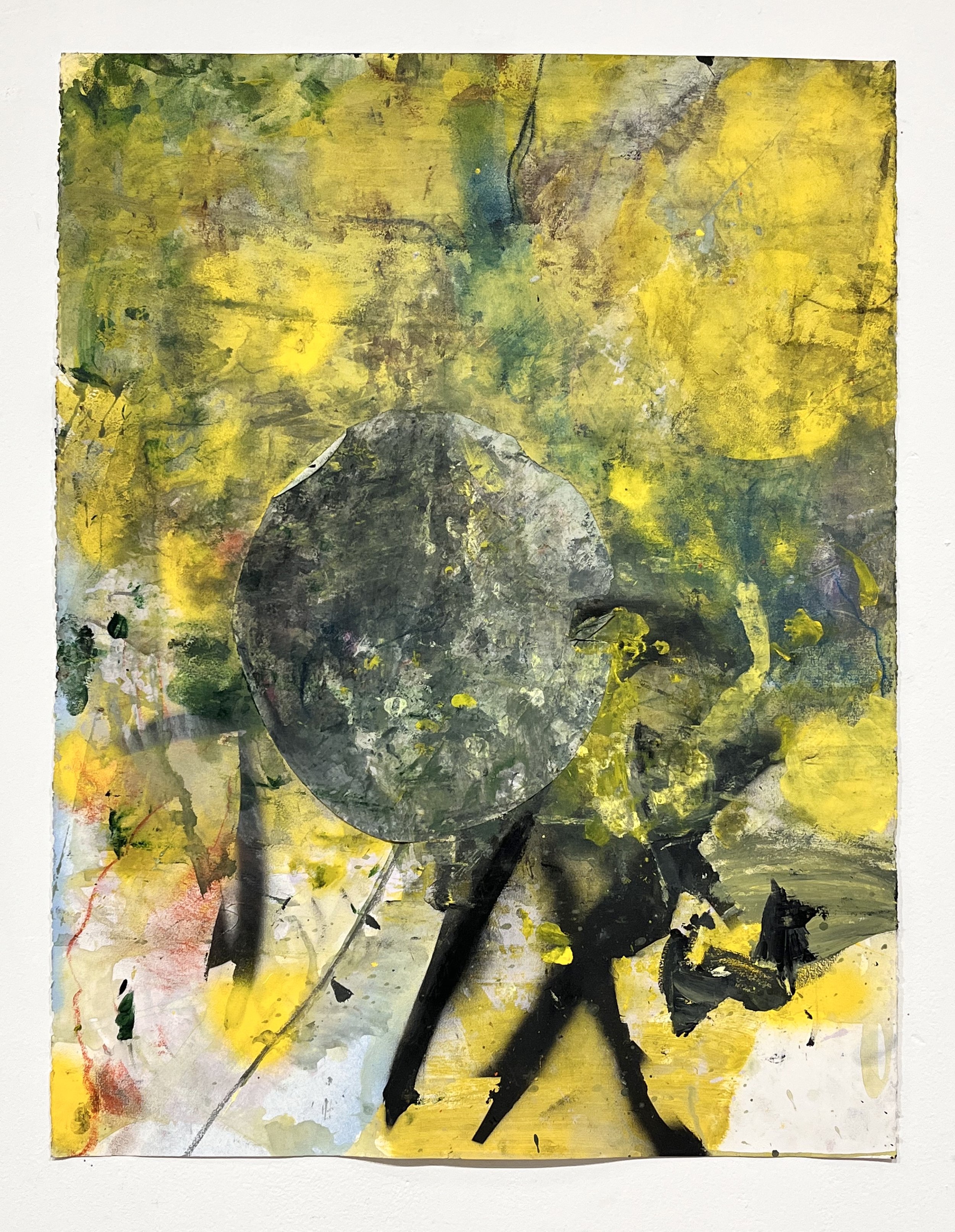 Swallowed Stone, 2022, mixed media on paper, 30 x 22 ½ inches