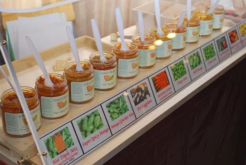 Edna’s Pickles is a Canadian business business based in Mississauga, Ontario, that makes a fantastic line of Gourmet Indian chutneys and relishes. With a natural flair and love for cooking, Edna created new recipes by experimenting with various methods and subsequently published her own recipe books 'Savour the Flavour of India' - a collection of tried and tested Goan and other Indian recipes (Non-Vegetarian & Vegetarian) and "Savour the Vegetarian Flavour of India" (Vegetarian only). http://www.ednaspickles.com/
