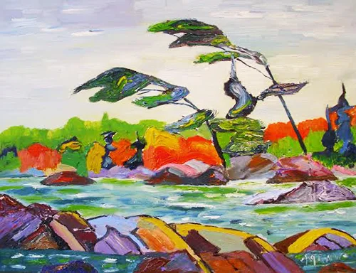 A little bit about Canadian Landscape painter, Don Graves: Artist, Don Graves studied Music and English at McGill University while the city of Montreal taught him how to express his passion in words, music and paint. Later, at Sheridan College, he co-founded their renowned Music Theatre School and served as the Dean of Arts. His art reveals the bonds linking brush and baton, colour, sound and storytelling. "I've always heard music in Canada's landscapes and painting them lets me express the stories I find there. my brush feels like a baton, the palette's my chorus and I create what I see and hear."