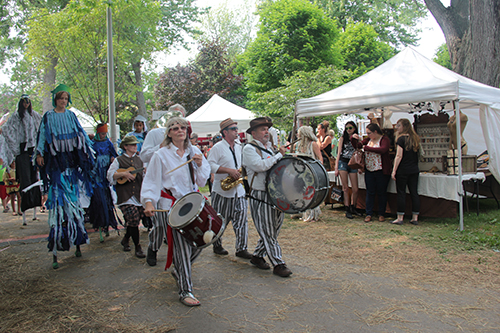 Alice, Chris, Al and Brad~ The Artfest Parade Band leads the march!