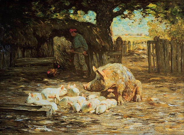 Horatio_Walker_-_Little_White_Pigs_and_Mother_-_1911.jpg