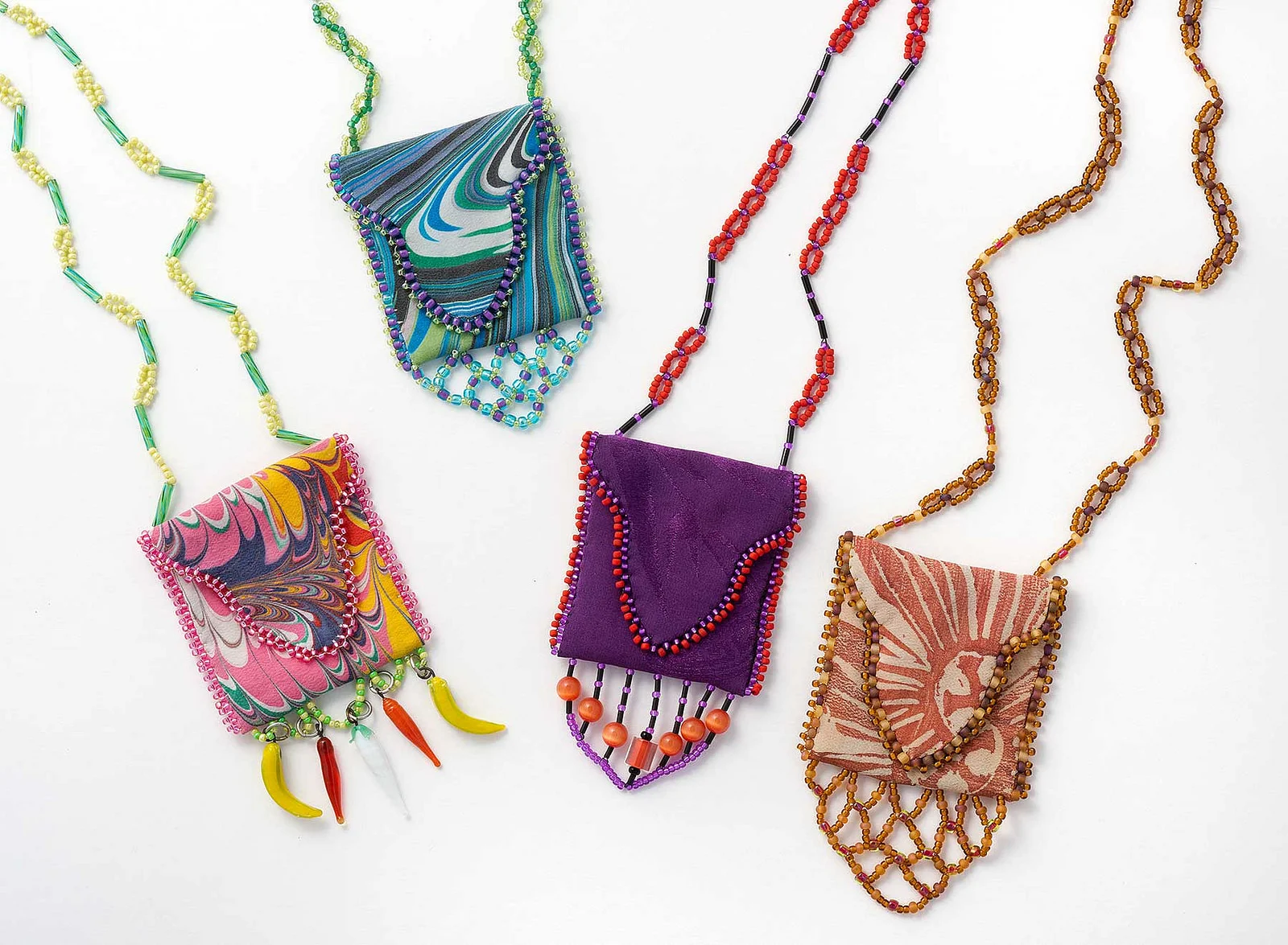Beaded Silk Pendants