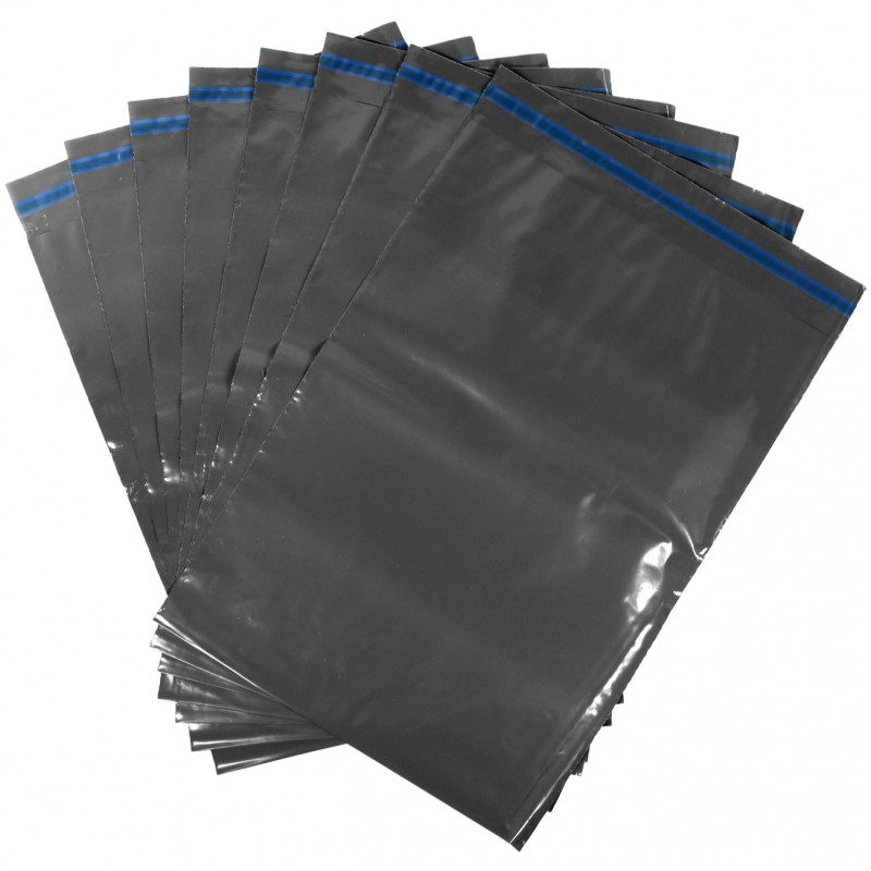 Plastic Mailing Bags 20+14x47 cm Black (125 pcs) [FP-VZQ001] - Packlinq