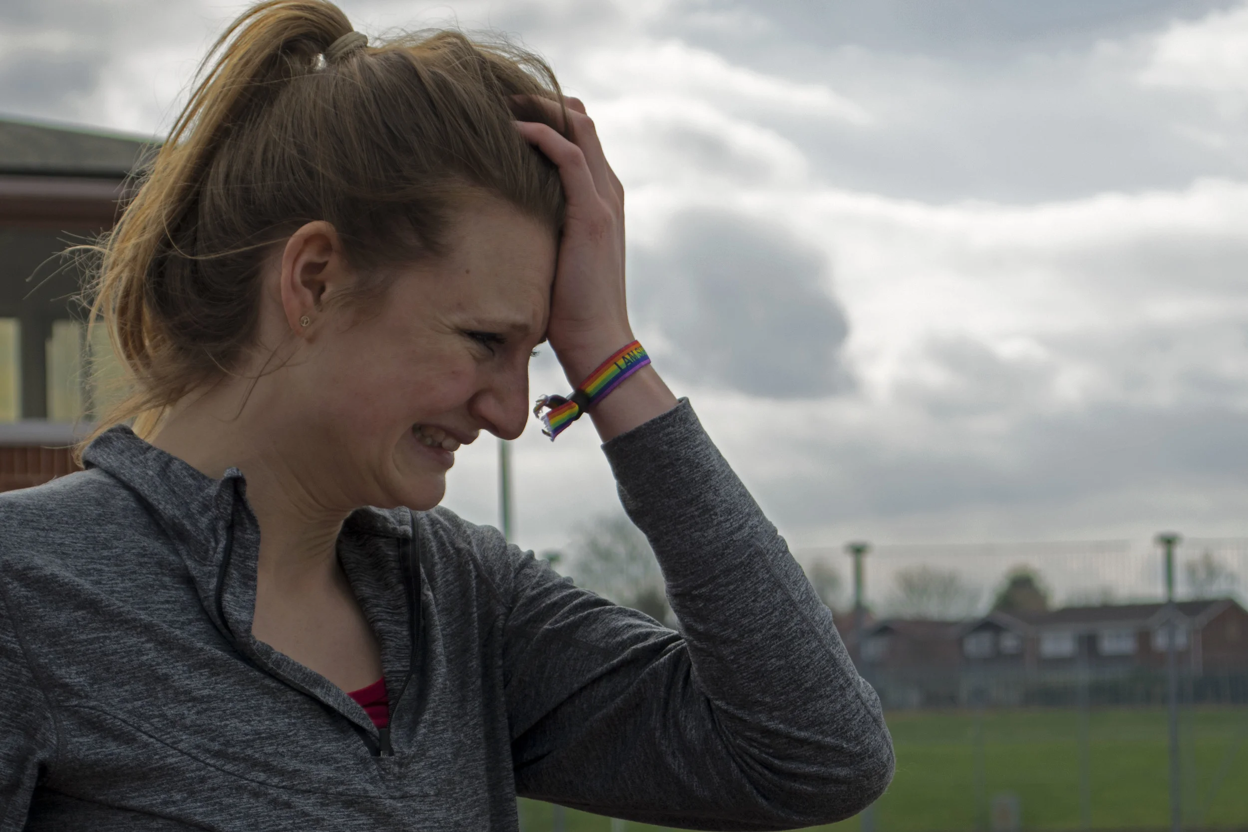 Ella ends training for the day after her injuries