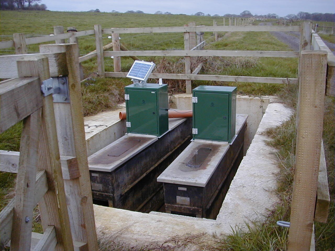 weirs from a drained plot