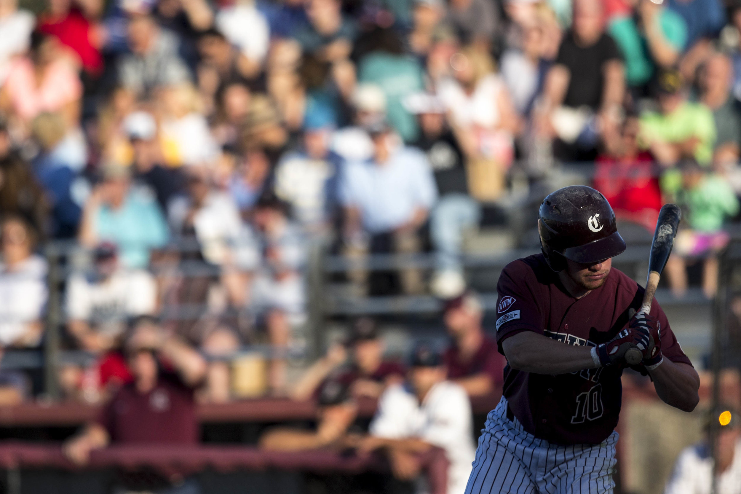  James McArthur pitches to Miles Lewis who hit a single during the Falmouth Commodores home game against the Cotuit Kettleers on July 5, 2017. 