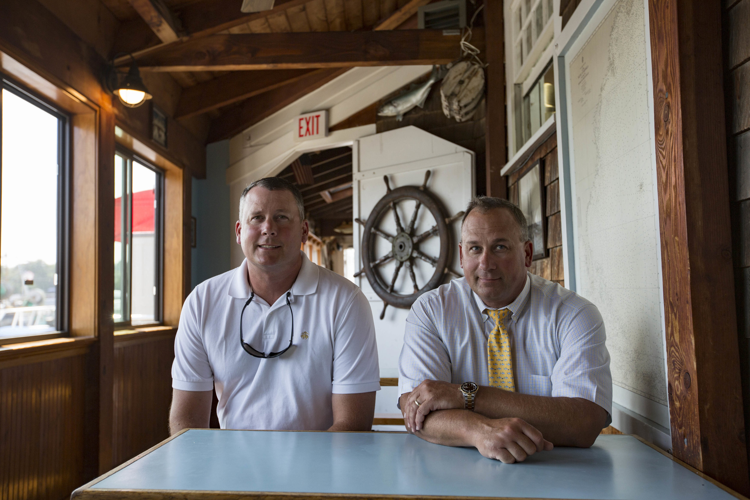  Sam and Ben Baxter pose for a portrait inside Baxter's Fish 'N Chips on July 11, 2017. Baxter's is celebrating it's 50th season this year. 