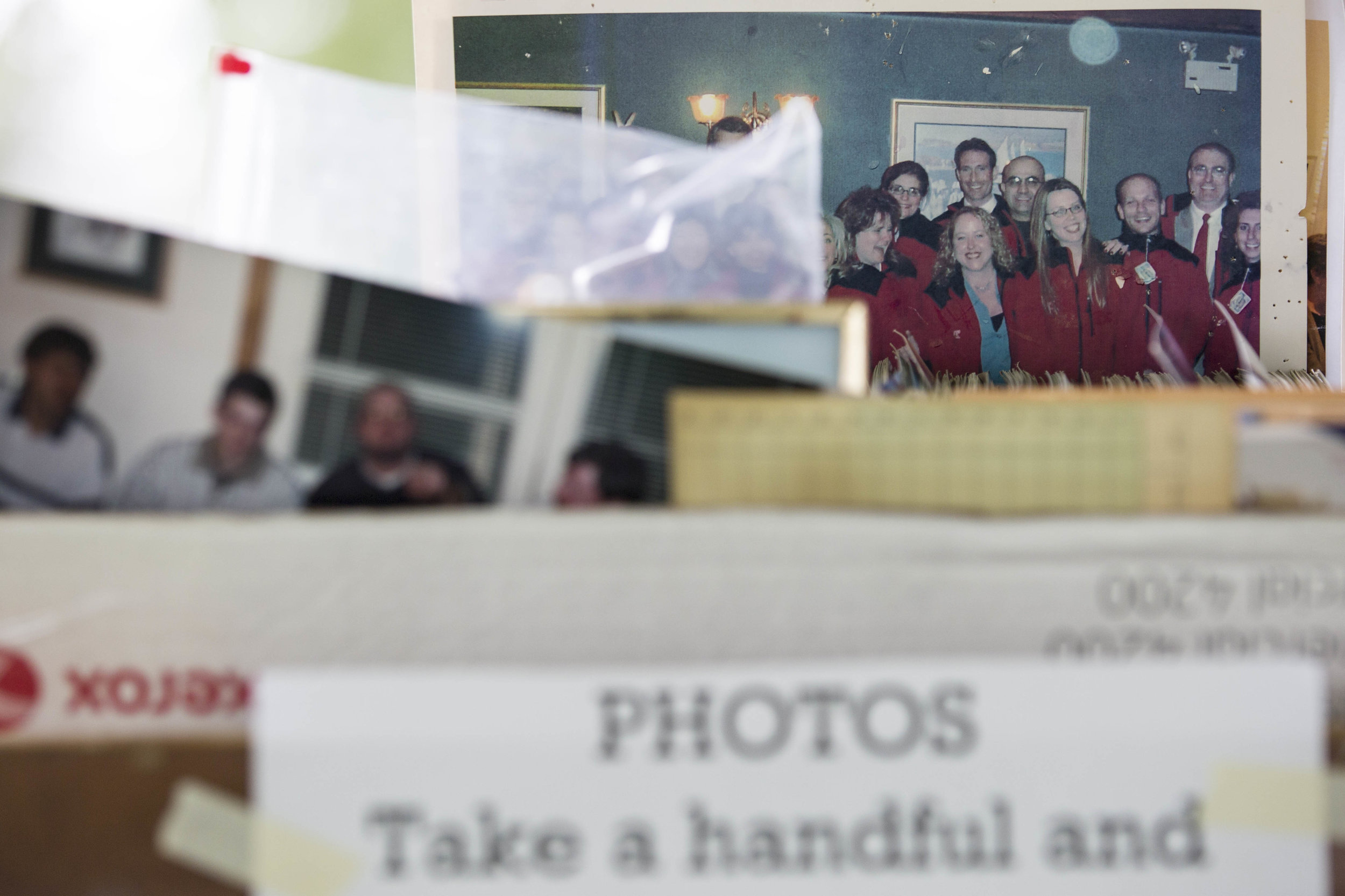  Photos set out for past employees to look at during the Scargo Cafe's 30th anniversary party in Dennis on July 22, 2017. 