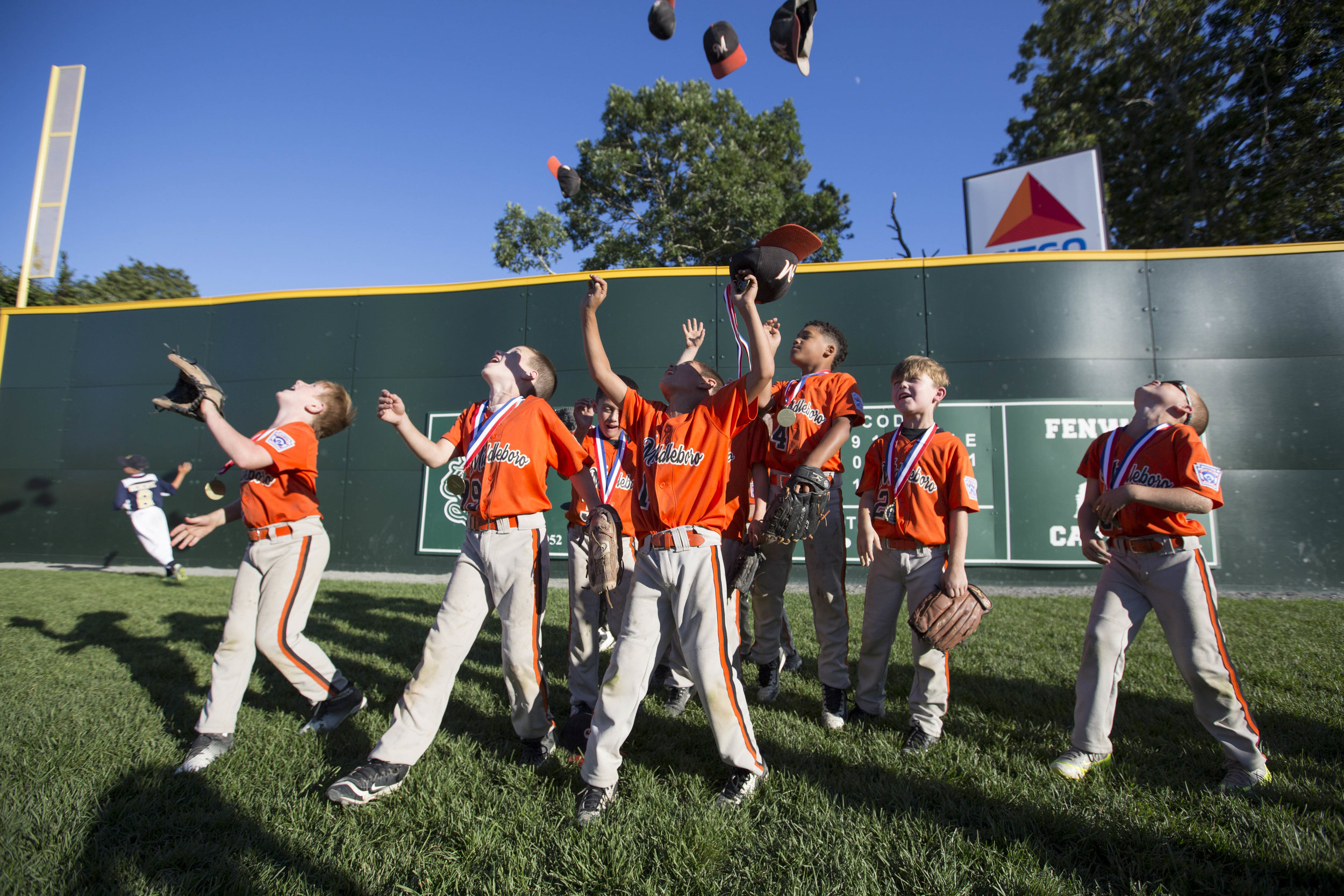  Middleboro celebrates their win over East Bridgewater in the championship game in the under-8 Jimmy Fund Little League Tournament on July 30, 2017. 