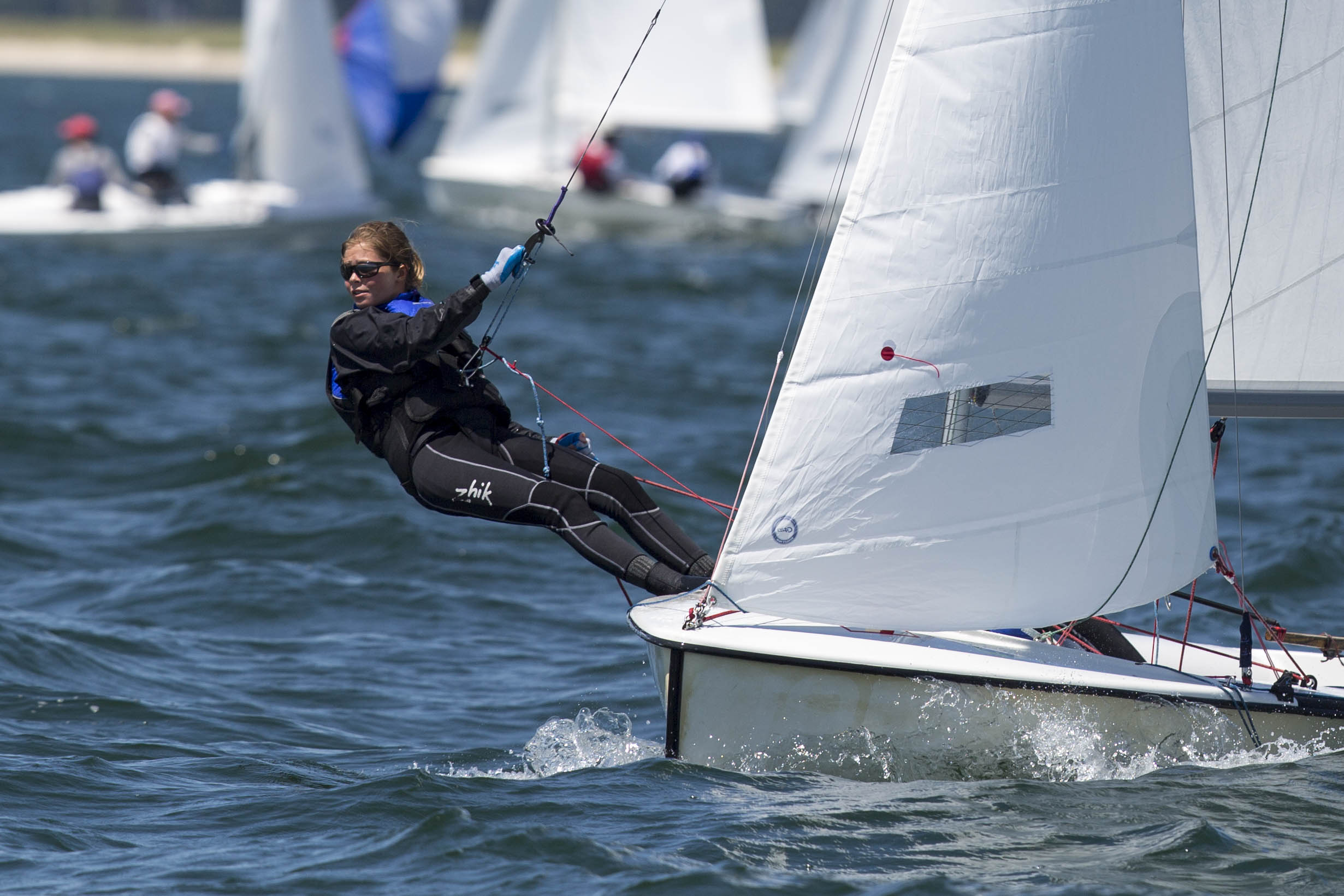  Theodora Horangic competes in the c420 sailing youth championships in Nantucket Sound out of Wianno on August 9, 2017. 