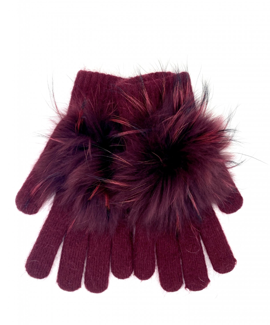 L Richards GL04 7 Colors - Angora Wool Glove with Puff Pom — styledot ...