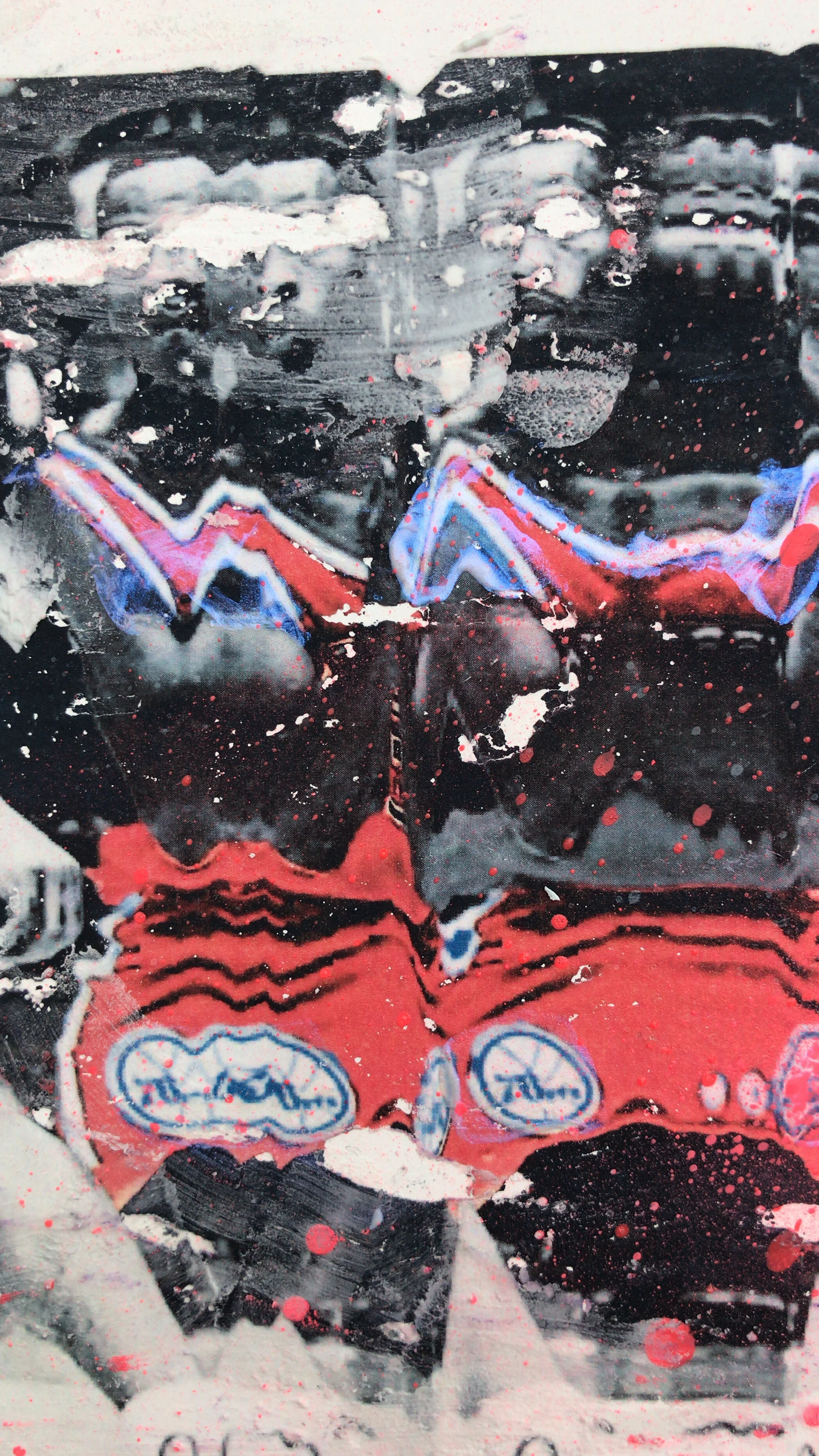  Palming (detail). Gel transfer and acrylic. 2019 