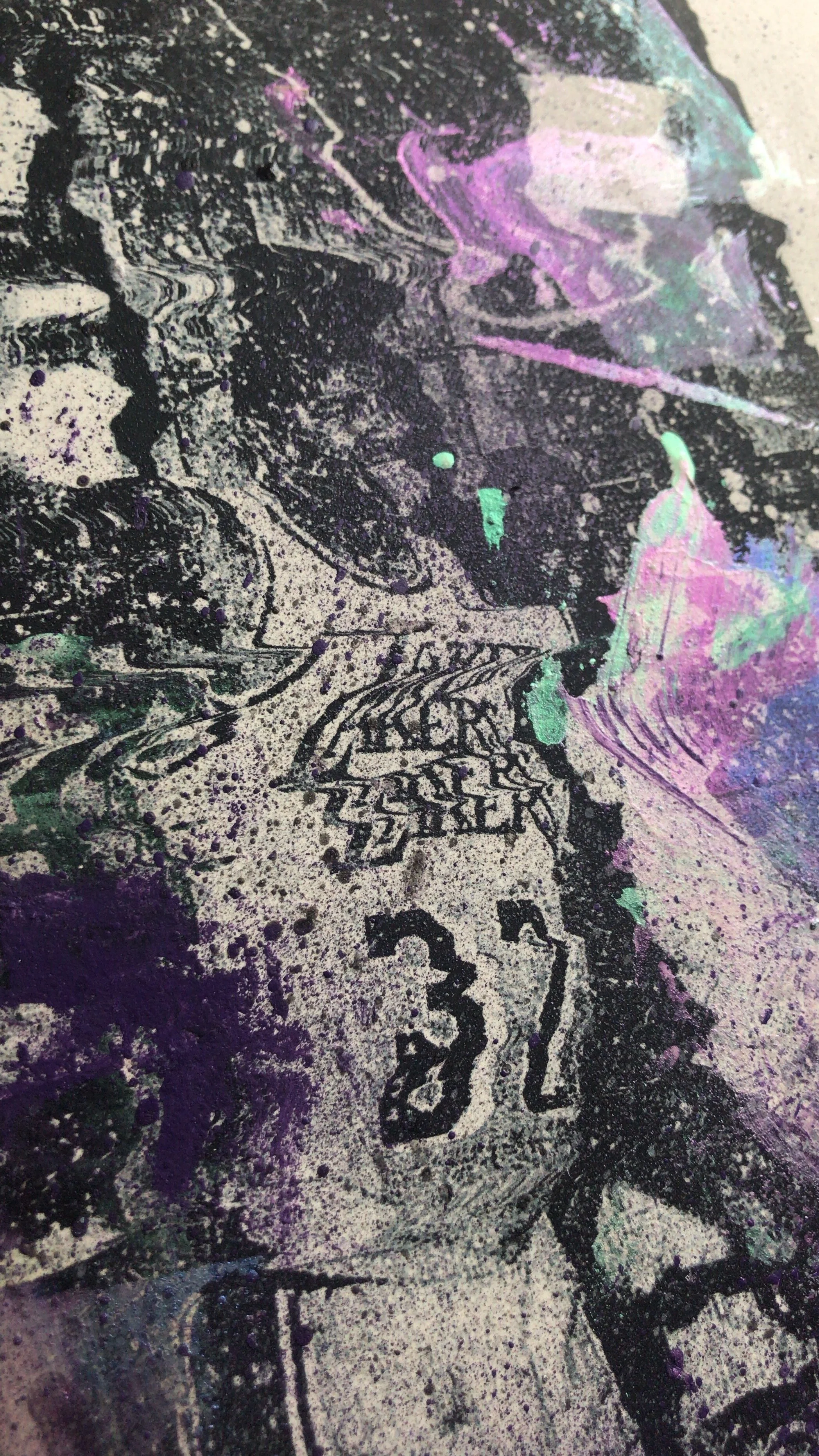  Triple Double (detail). Gel transfer and acrylic. 2019 
