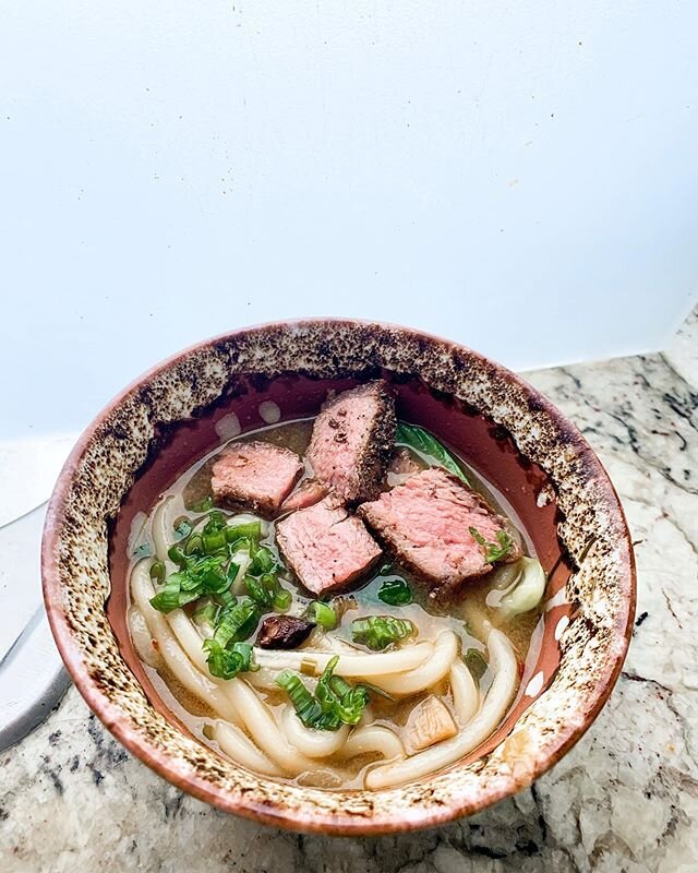 DUTCH OVEN BEEF UDON. If you had to pick 3 appliances to use for the rest of your life, what would they be? Mine would be a Dutch oven for sureeee. It makes bomb roasts, bomb sauces, and bomb broths. I was too lazy to make a bone broth from scratch s