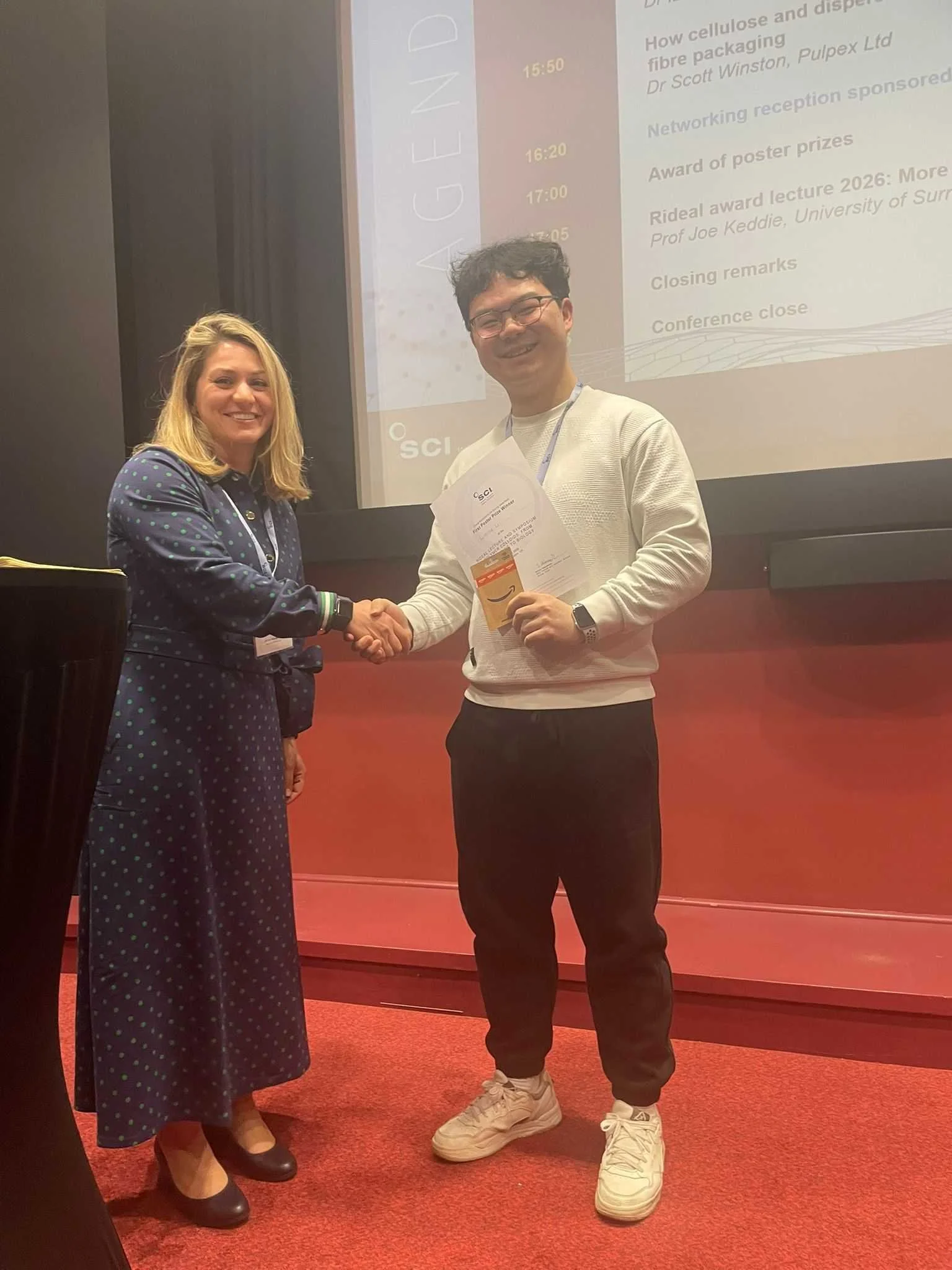 Liming Li wins best poster award at the SCI Rideal 2026 Symposium