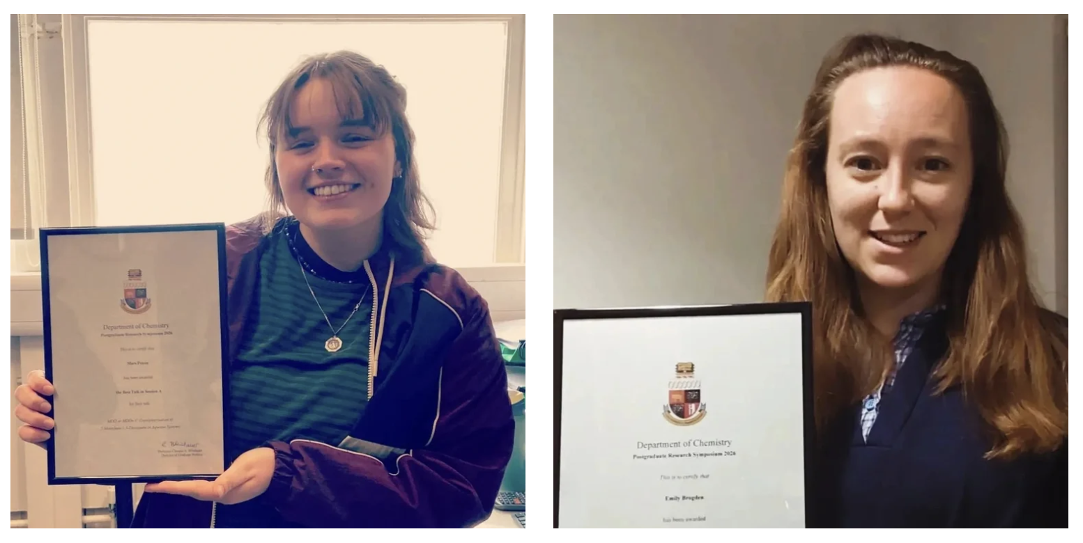 Mars Poxon and Emily Brogden clinch top honors at Warwick Chemistry postgraduate symposium