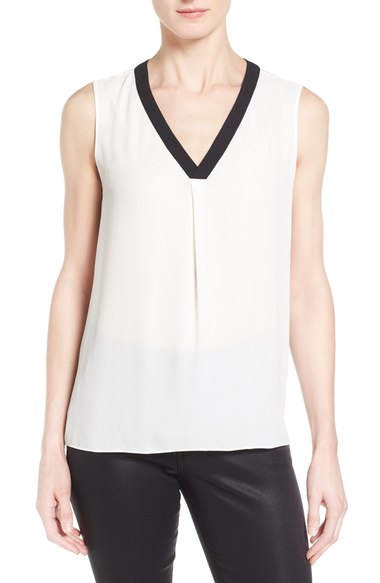 T Tahari 'Julie' V-Neck Sleeveless Blouse