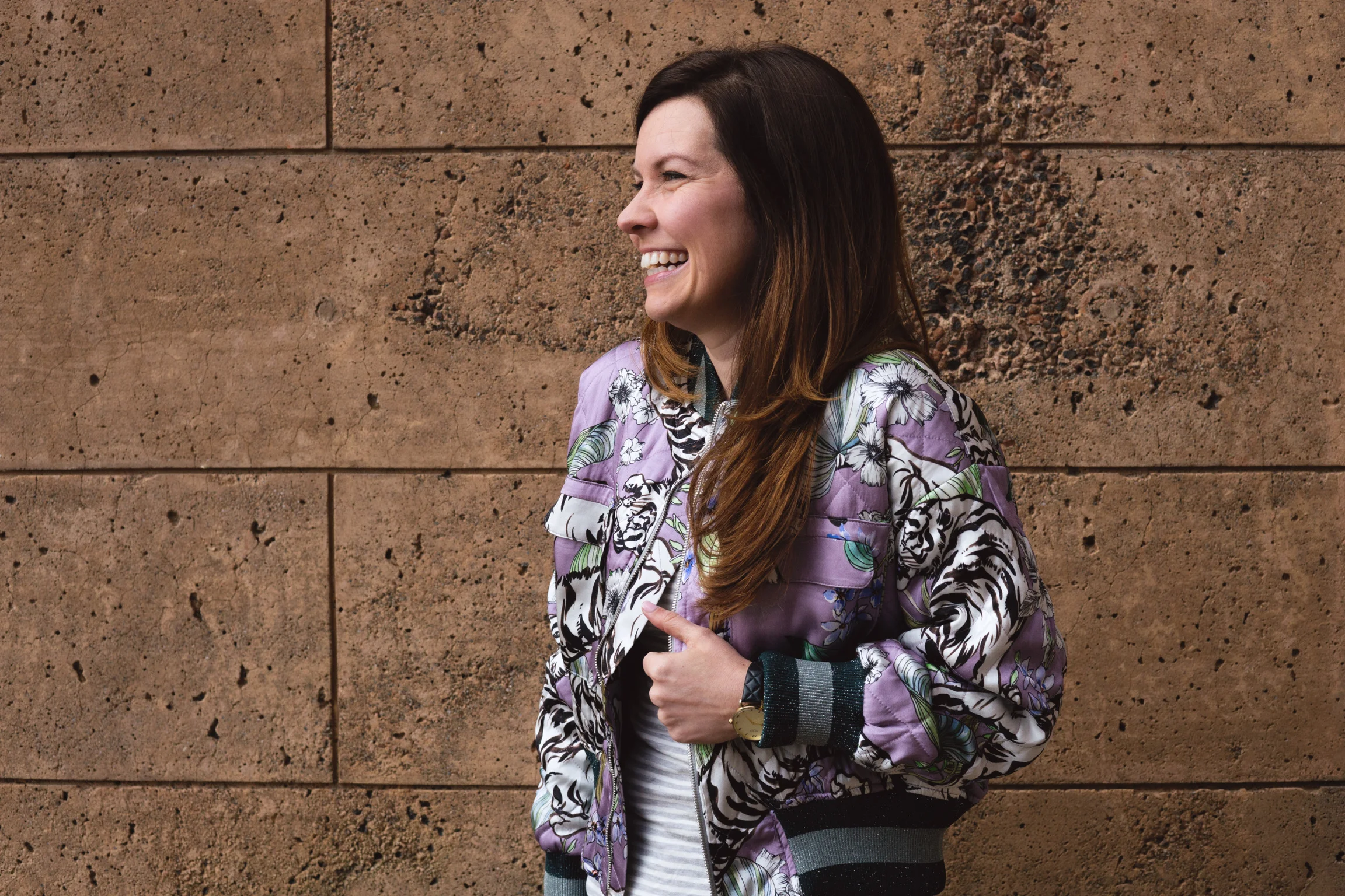 The Look: H&M Quilted Bomber Jacket $69, J.Crew Striped Tee, AG Farah High Rise Jeans