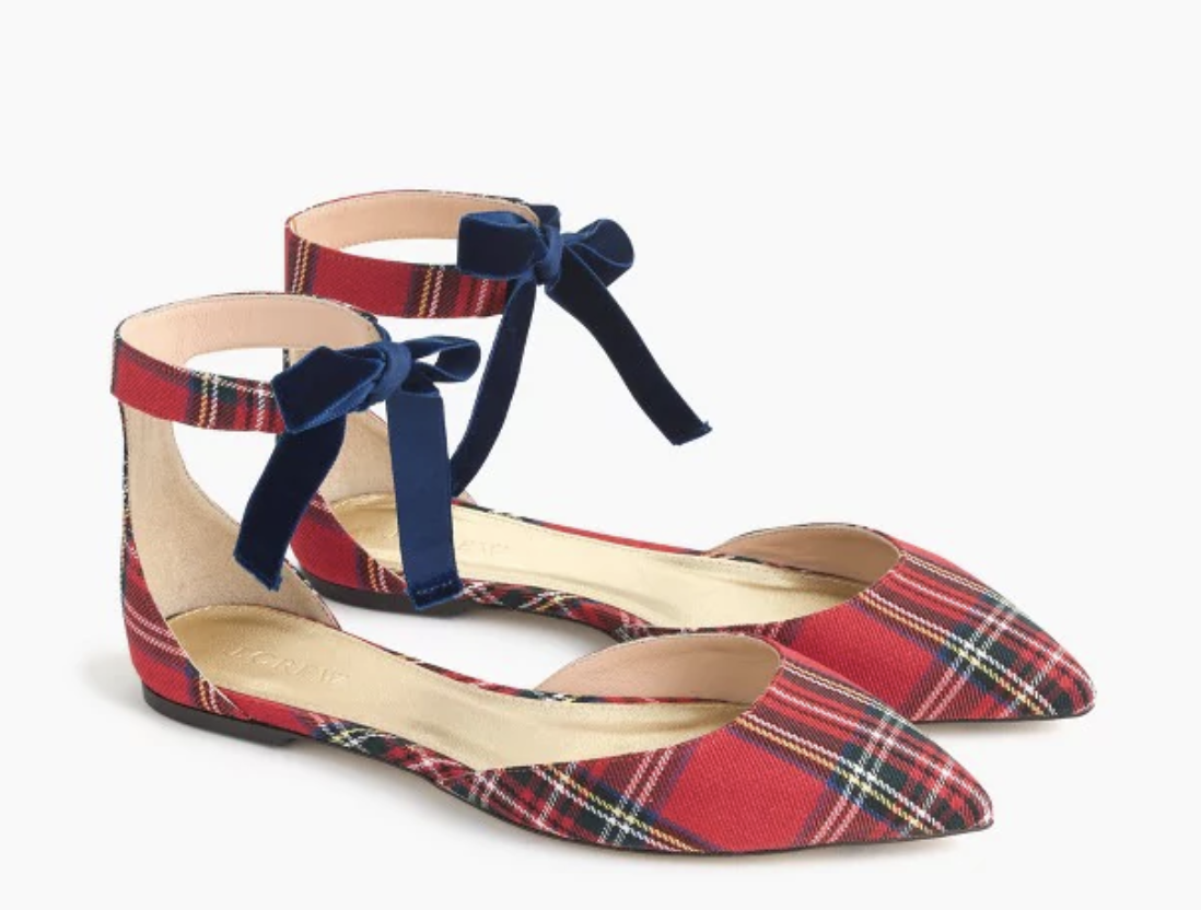 J.Crew Plaid d'Orsay Flats $148