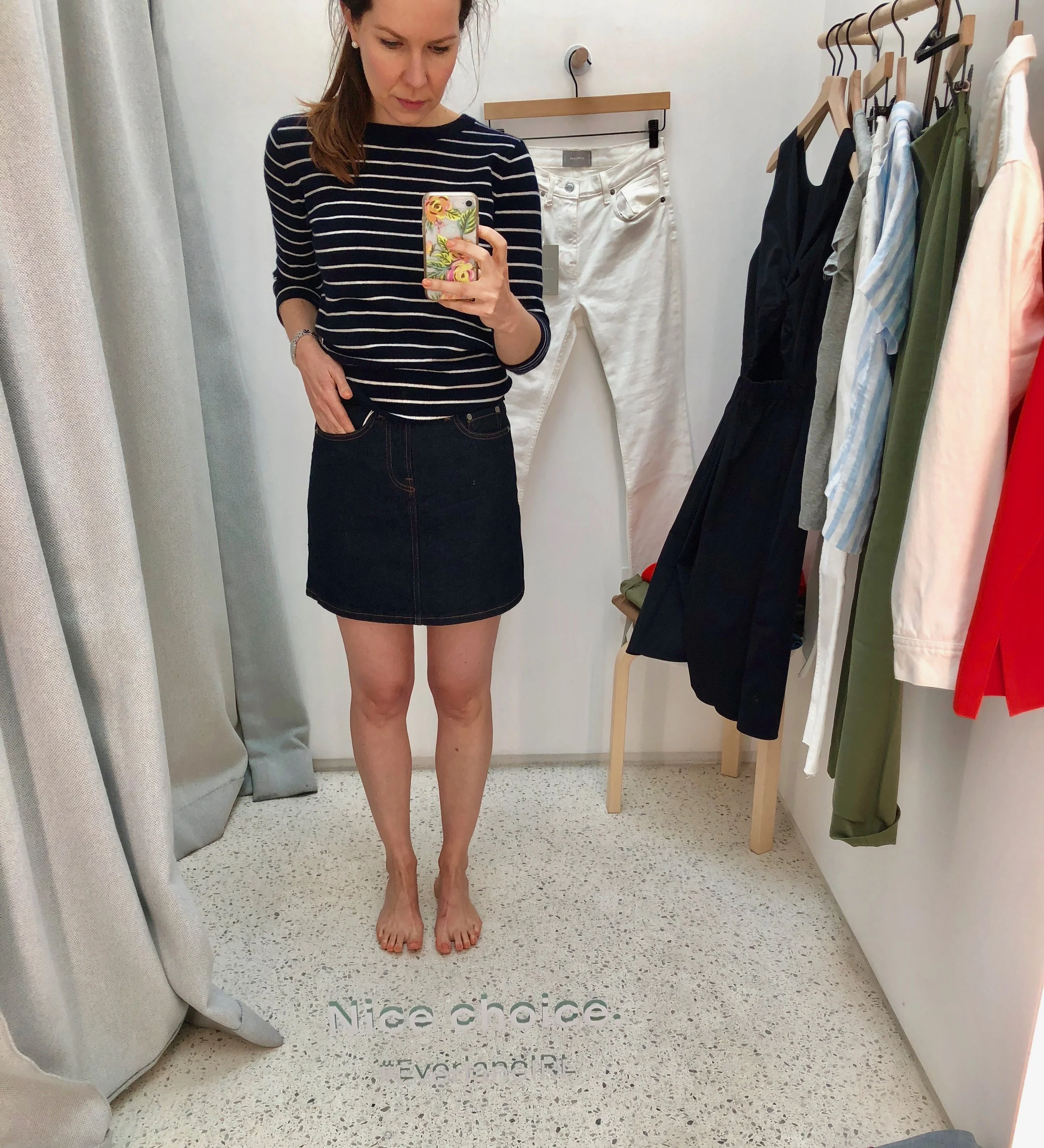 everlane denim skirt review