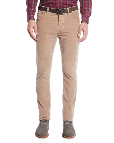 Isaia Men's Straight-Leg 5-Pocket Corduroy Pants $450