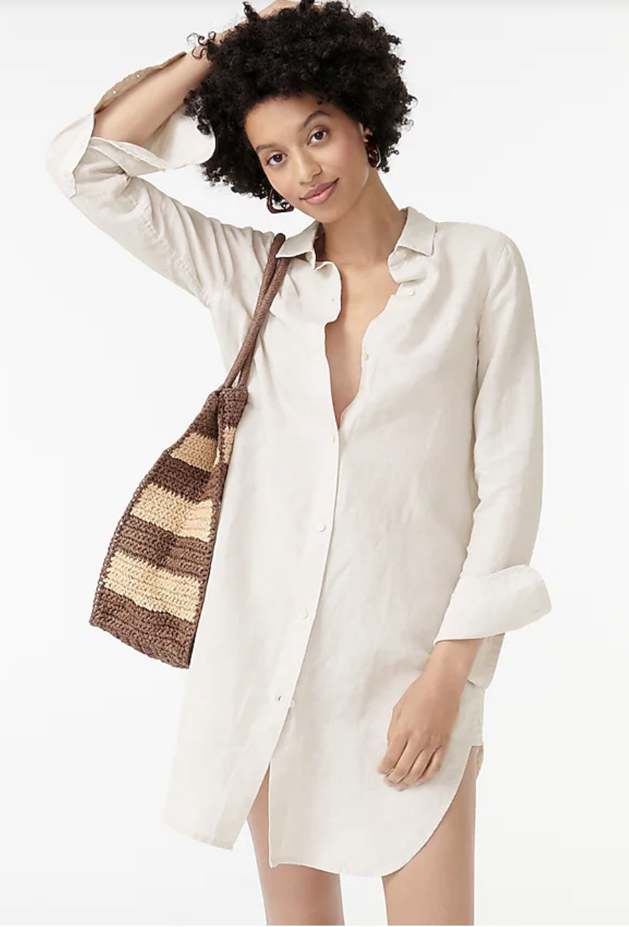 Cotton-linen beach shirt