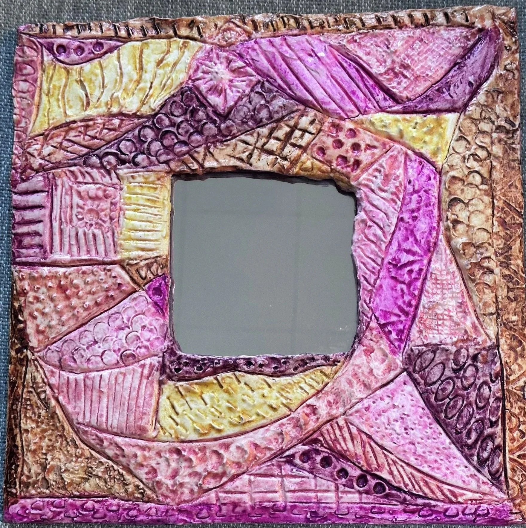 Summer Hues Mirror  |  Lisa Goldman  |  Mixed Media Mirror,  Functional Art  |  $145 value			