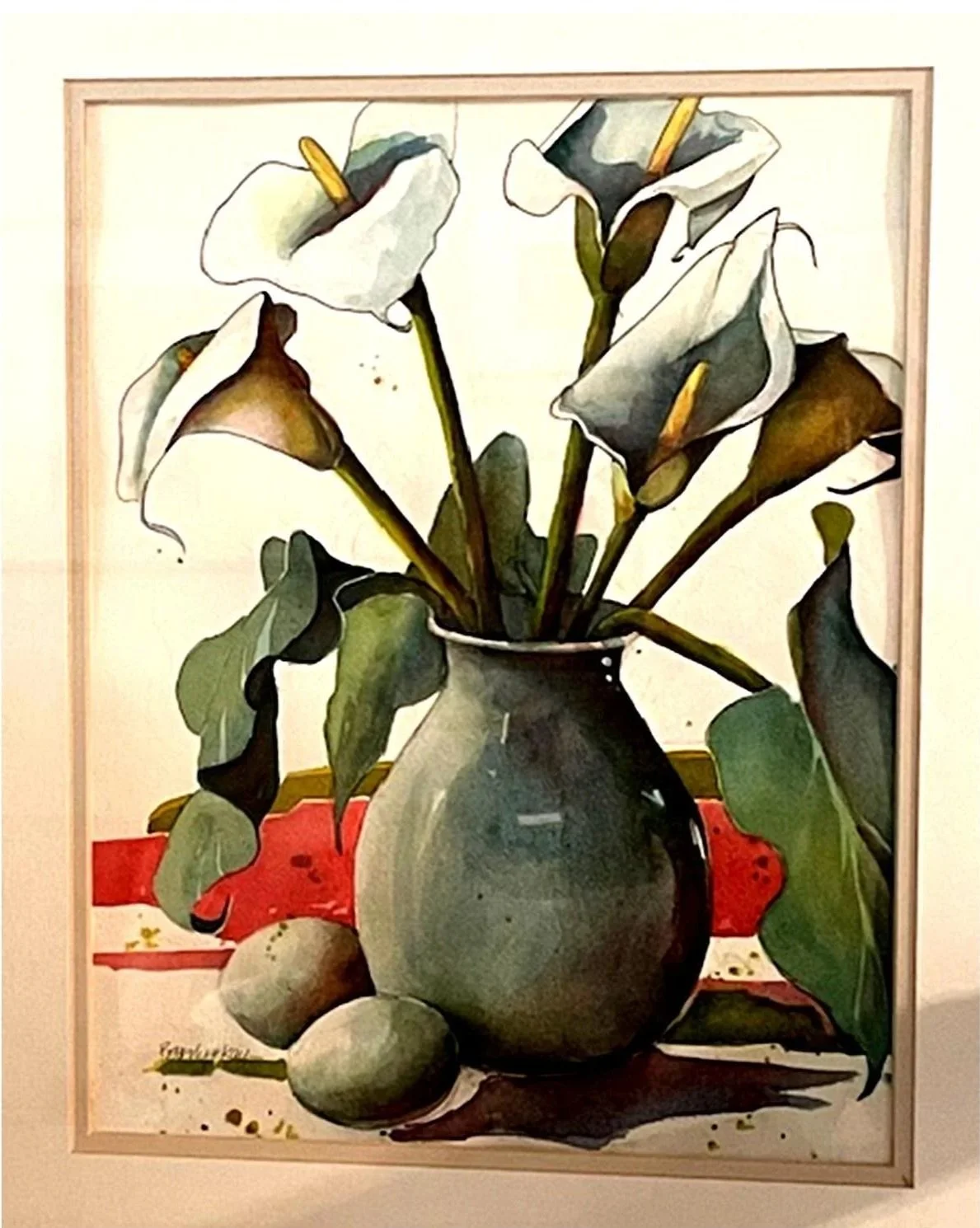 Callas in Blue Vase  |  Beverly Kay  |  Water Media  |  $250 value