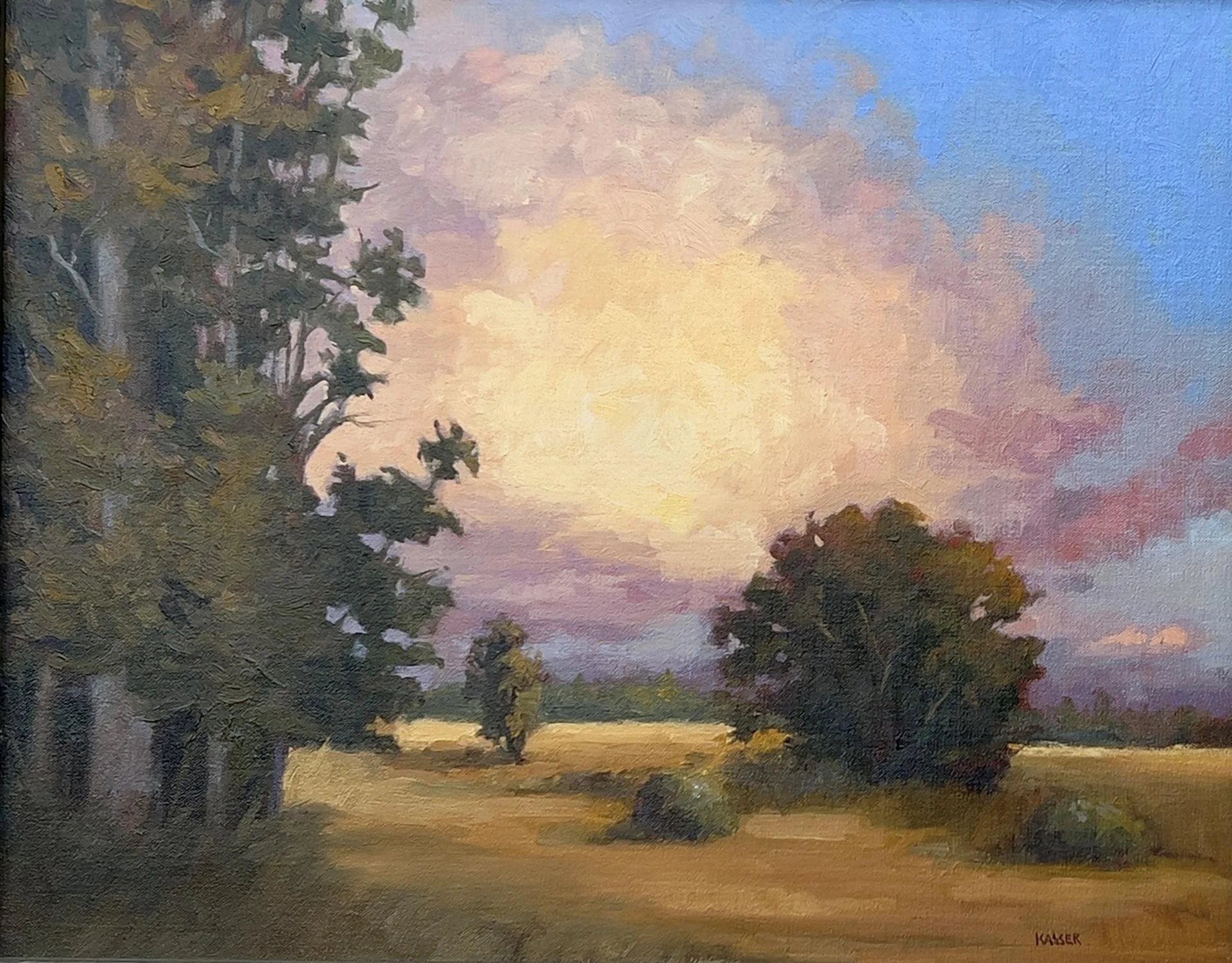 Valley Sunset, Brovelli Woods  |  Lucinda Kasser  |  Oil  |  $750 value