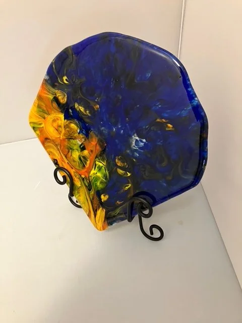 L31  |  Eruption  |  Susan Farley  |  Fused Glass  |  $175 value	