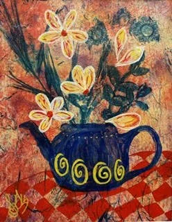 Saunders-GayLynn_Herb Tea Bouquet_Mixed Media Monoprint Collage_8x10_$150.jpg