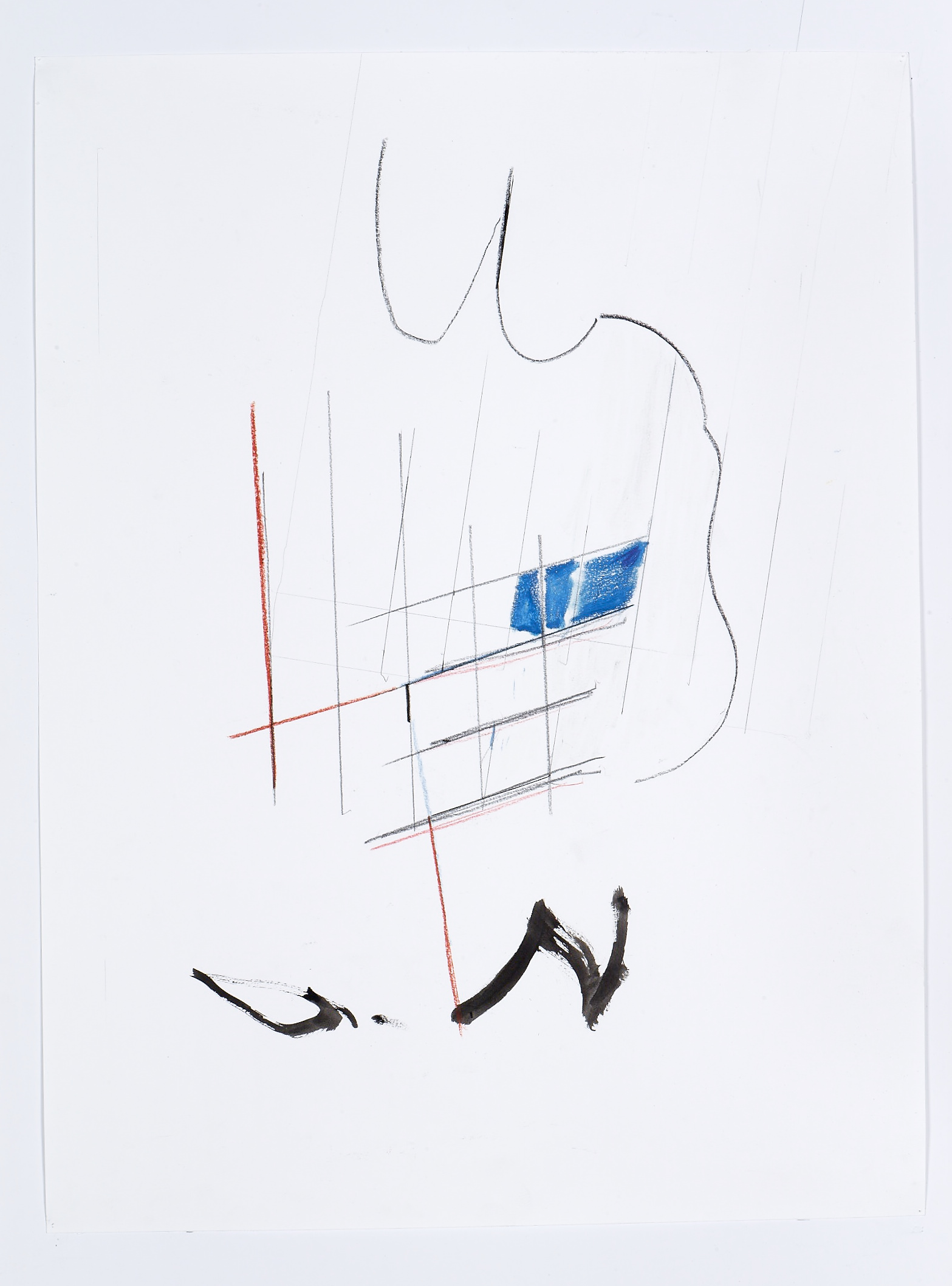 "C-13" - Graphite, wax pastel, ink on paper 18" x 24" 2015