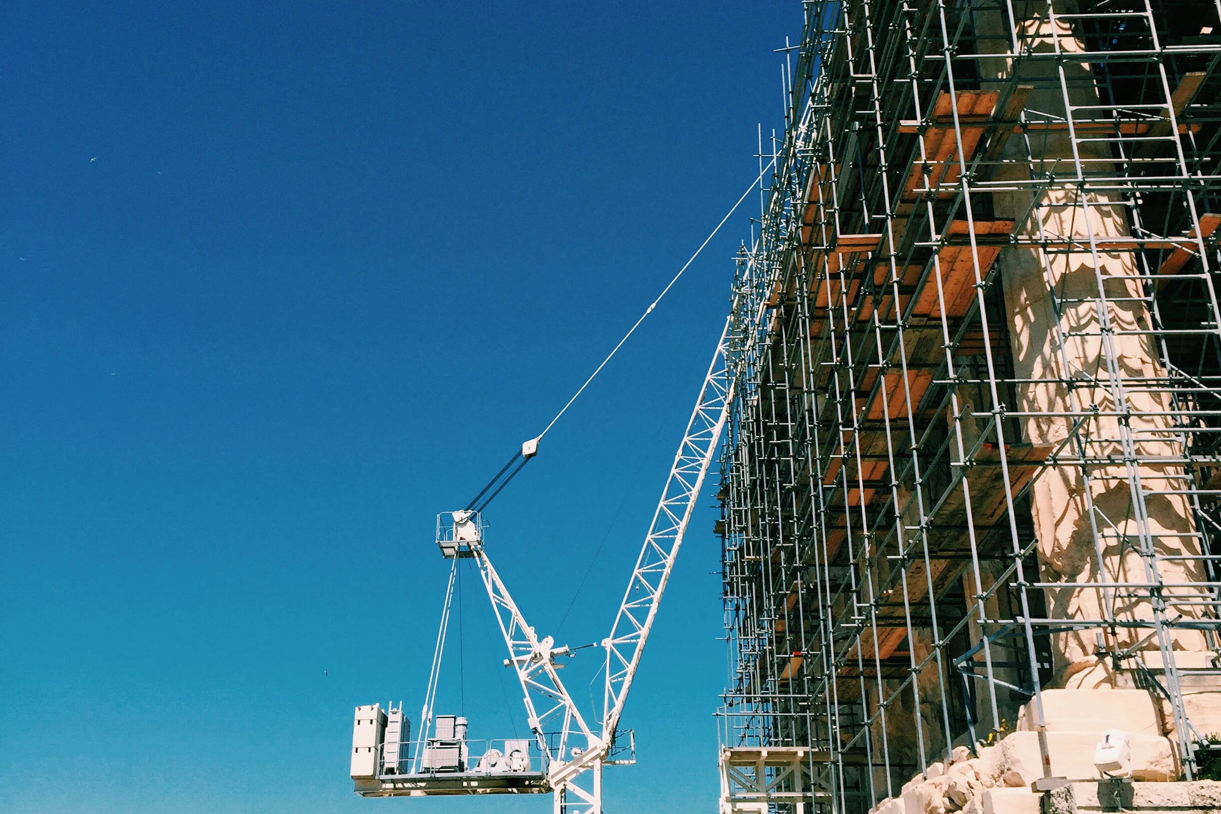 The Parthenon in Athens. Under Construction.