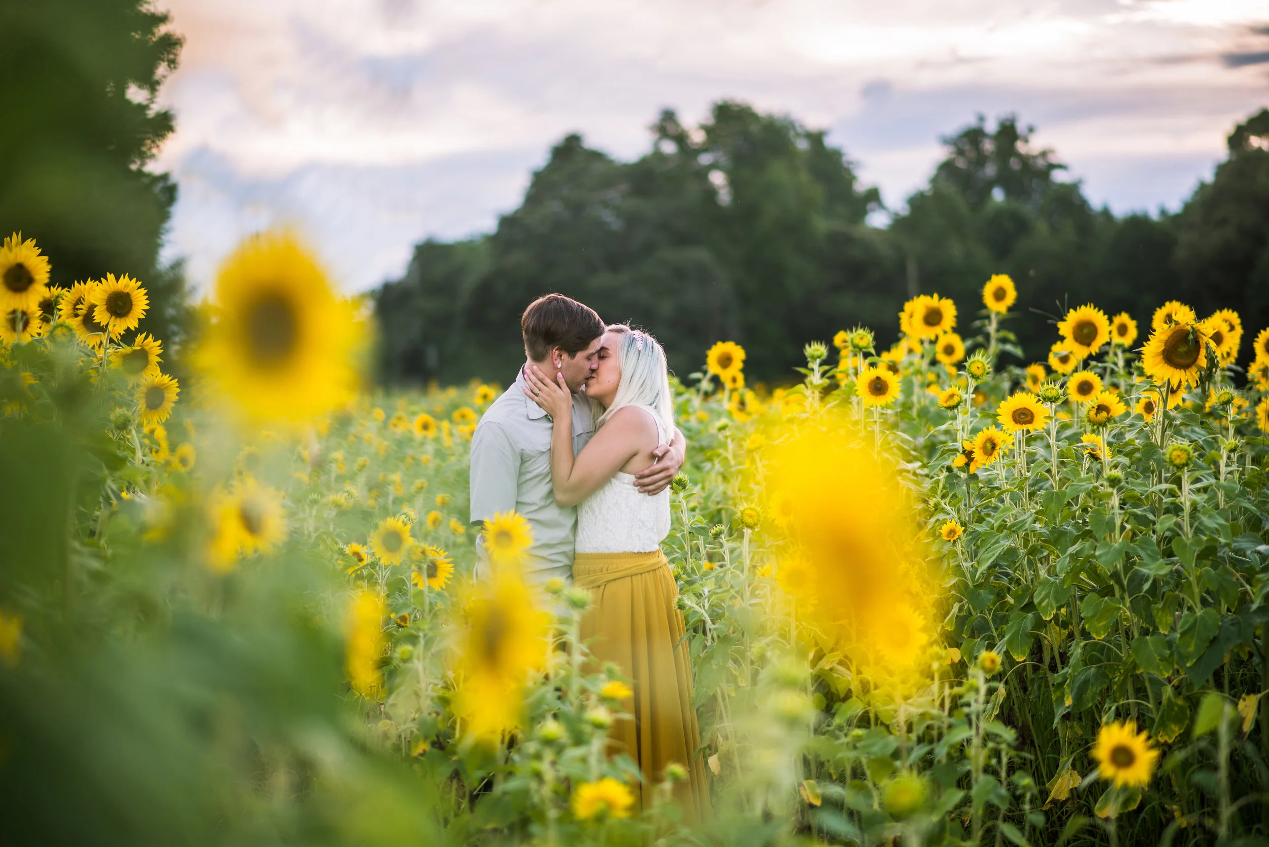 Cumming GA sunflower engagement session photographer