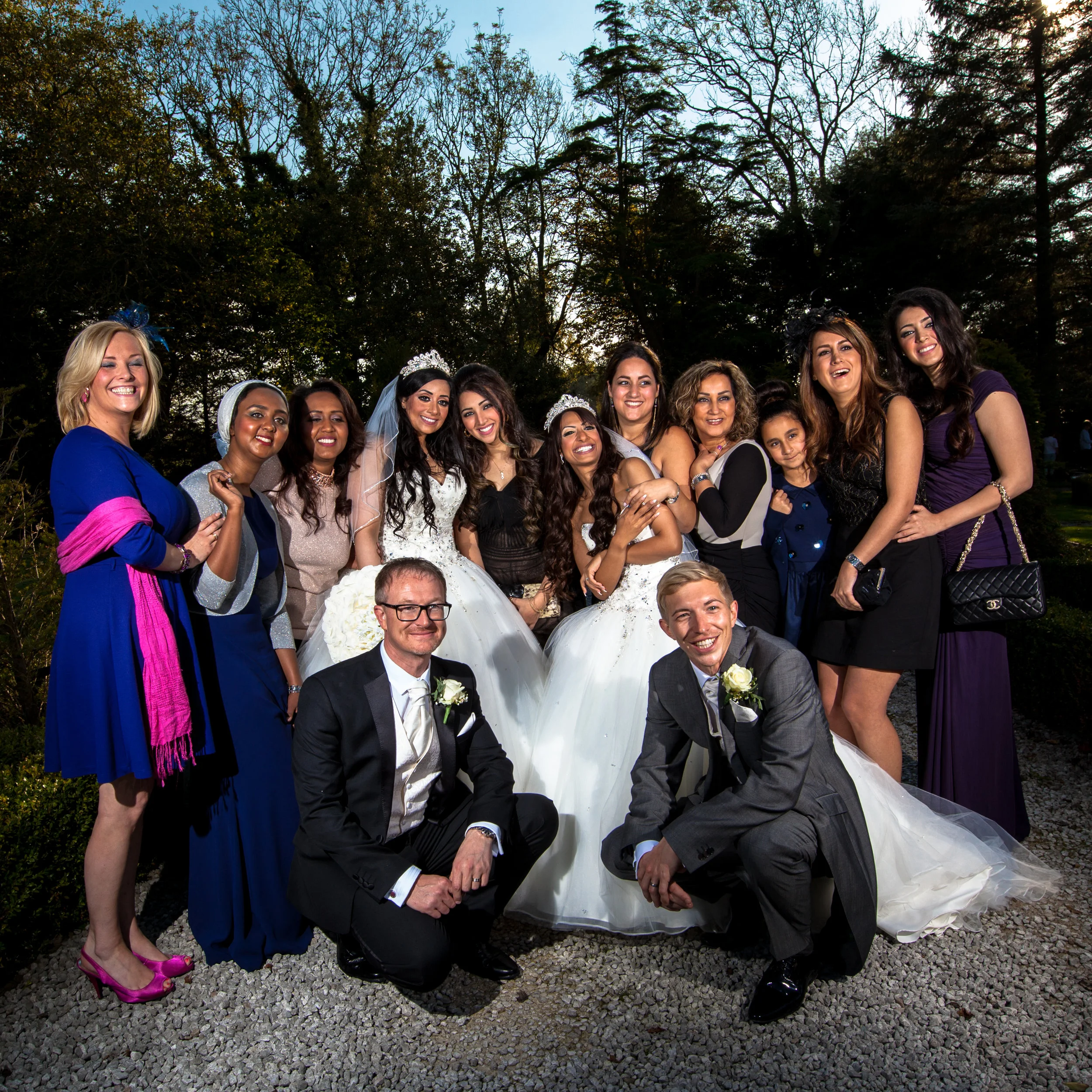 Double wedding party at The Great Hall at Mains near Blackpool