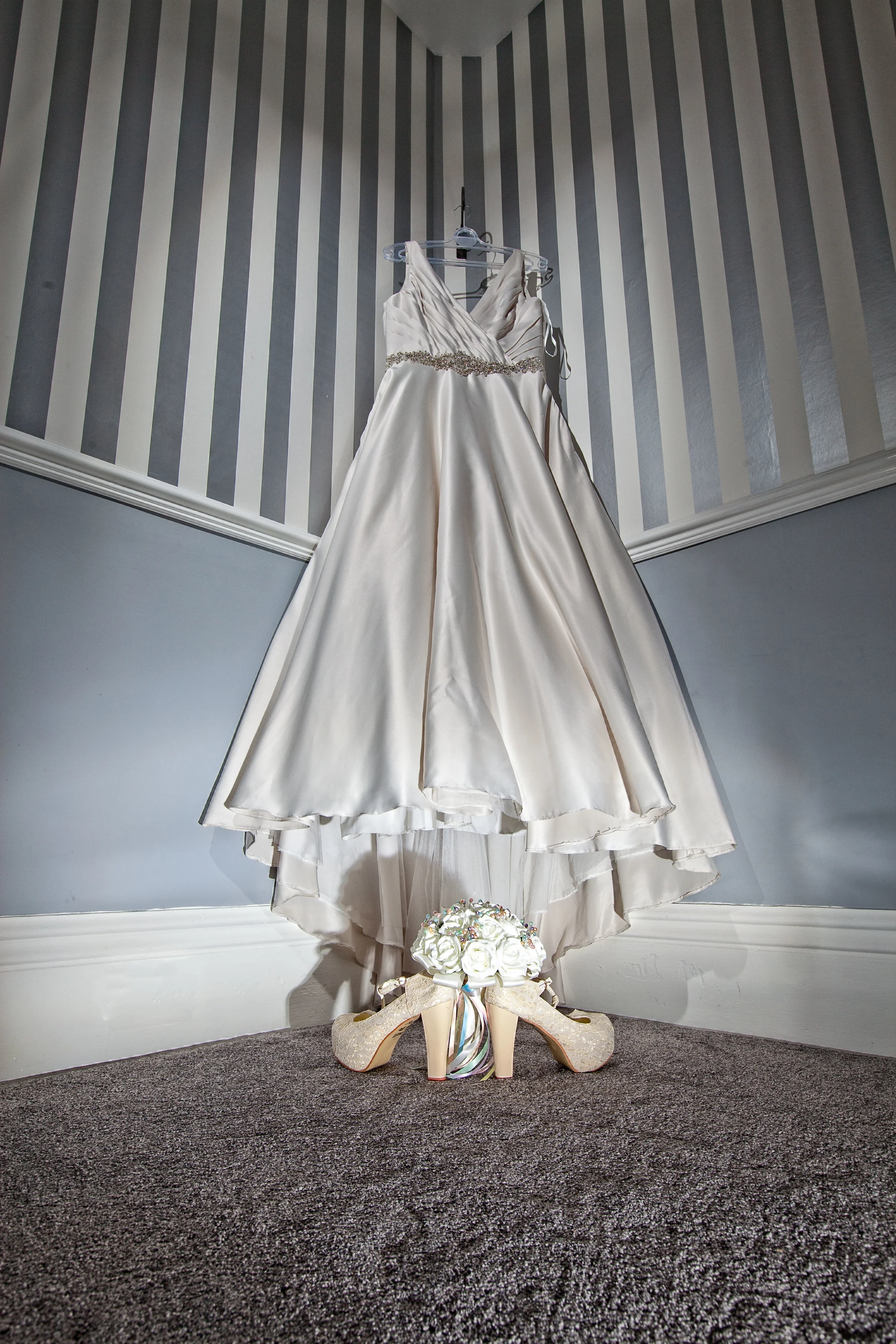 Wedding Dress in the Bridal  suit at The Stirk House Hotel, Gisburn, Lancashire. Images by Avanti Photography covering  weddings in the UK since 2010