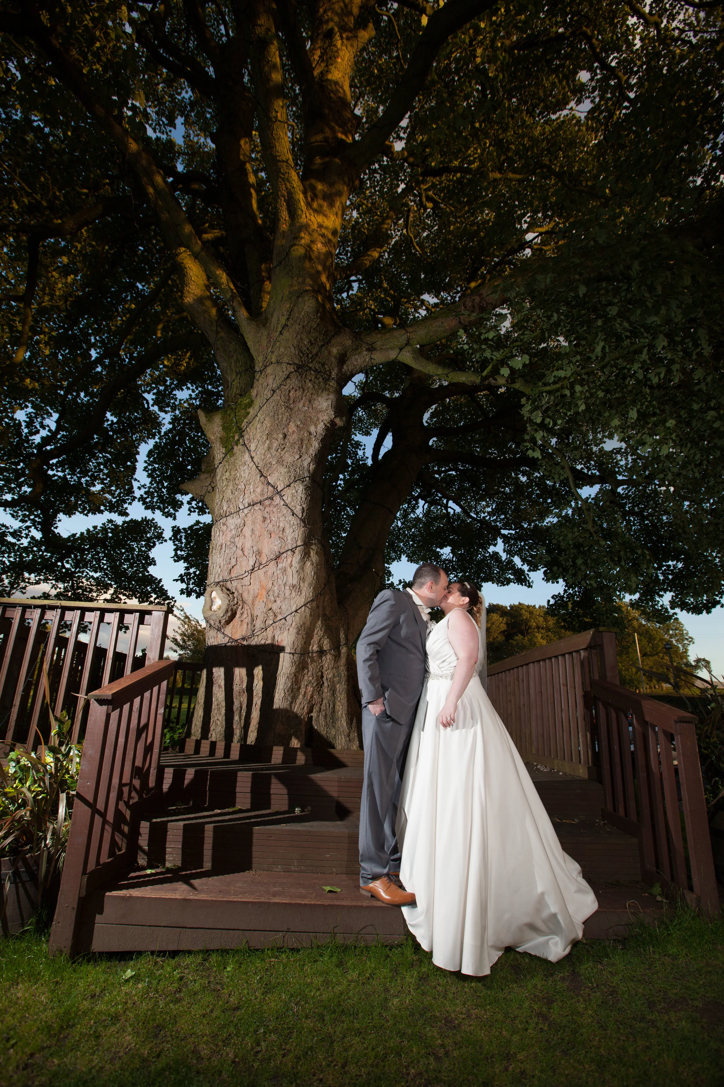 Newly weds ,Mark and Gemma ,pose in the grounds of The Stirk House Hotel, Gisburn. Images by Avanti Photography, covering weddings in the UK since 2010.