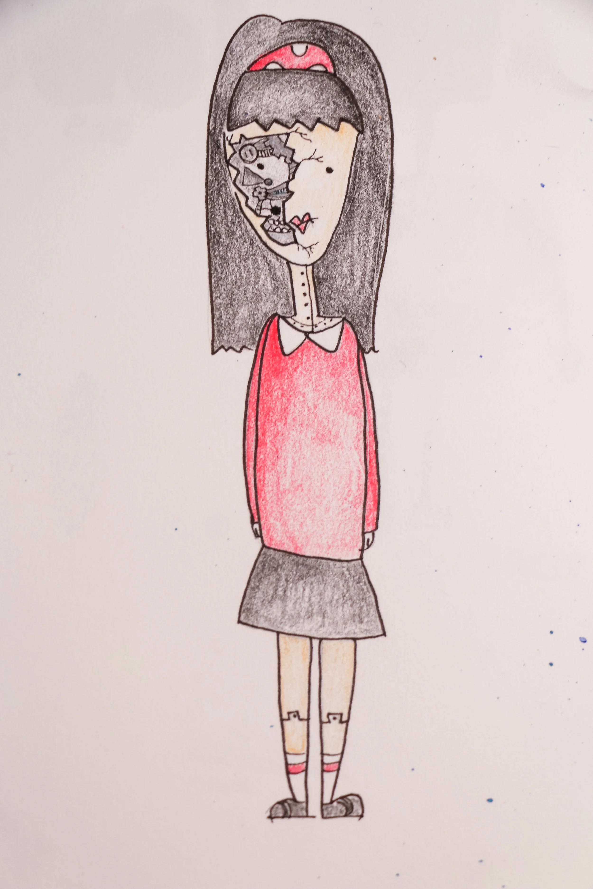 September 18, 2017the day i found out that all the little girls i draw...are ACTUALLY ROBOTS. robot #11/365