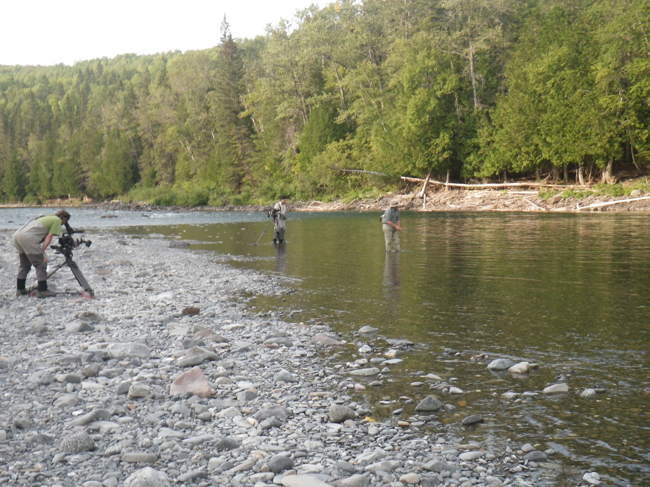 Andre on the River, anyone recognize his fishing hat!