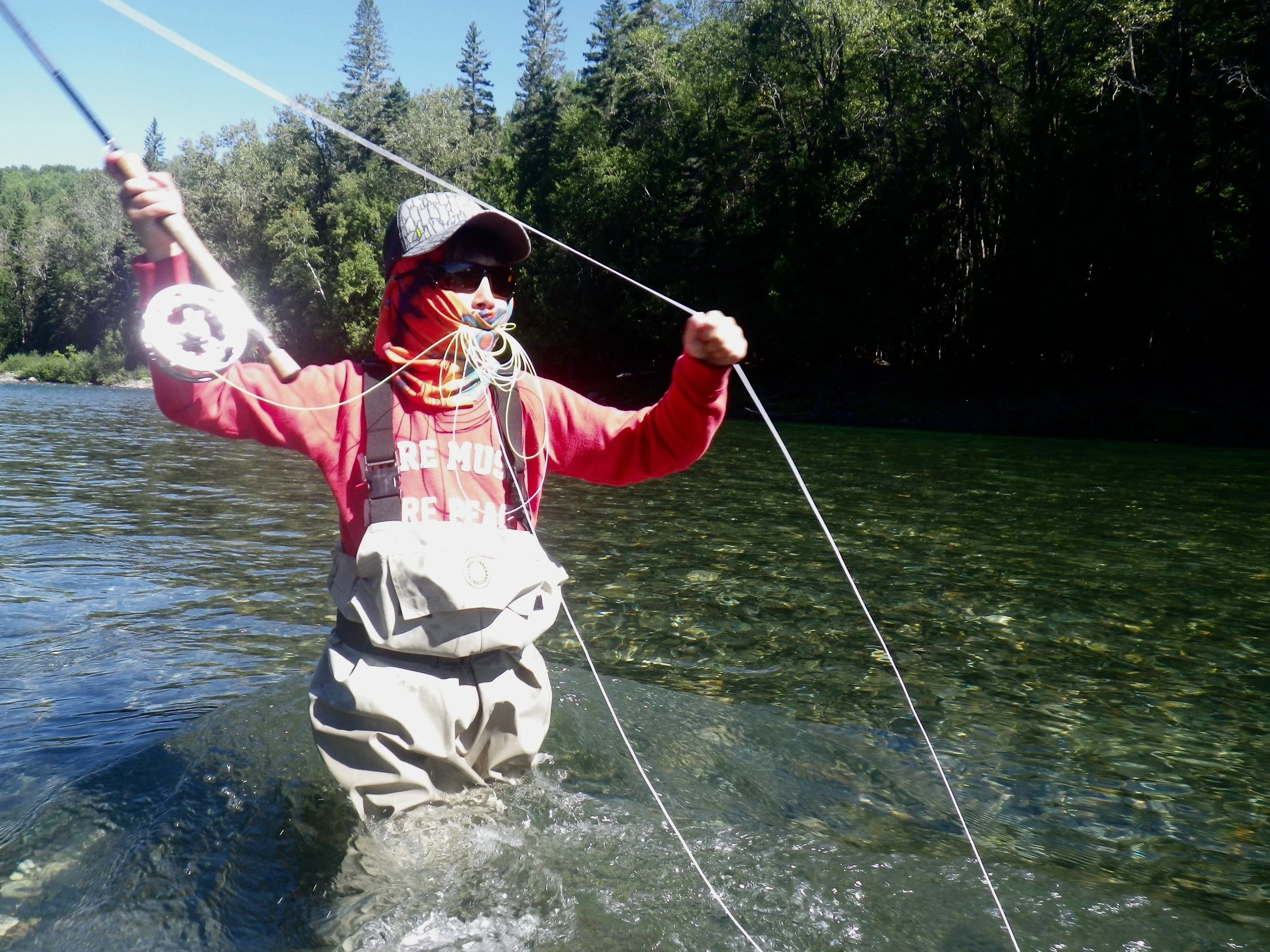 When you're only four feet high, you need to know how to cast! Teo can sure get it out there.