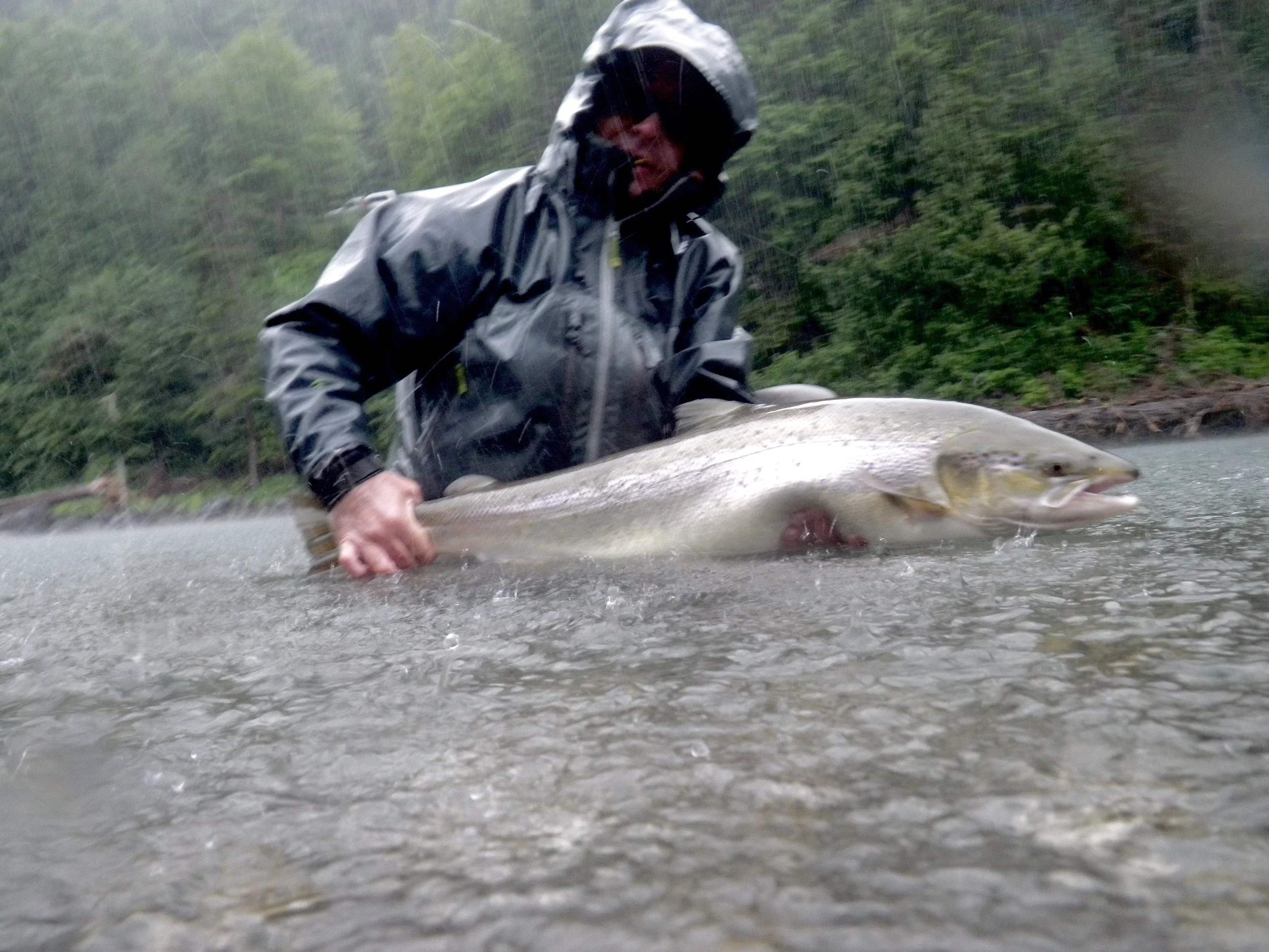Raining hard but a very happy angler!