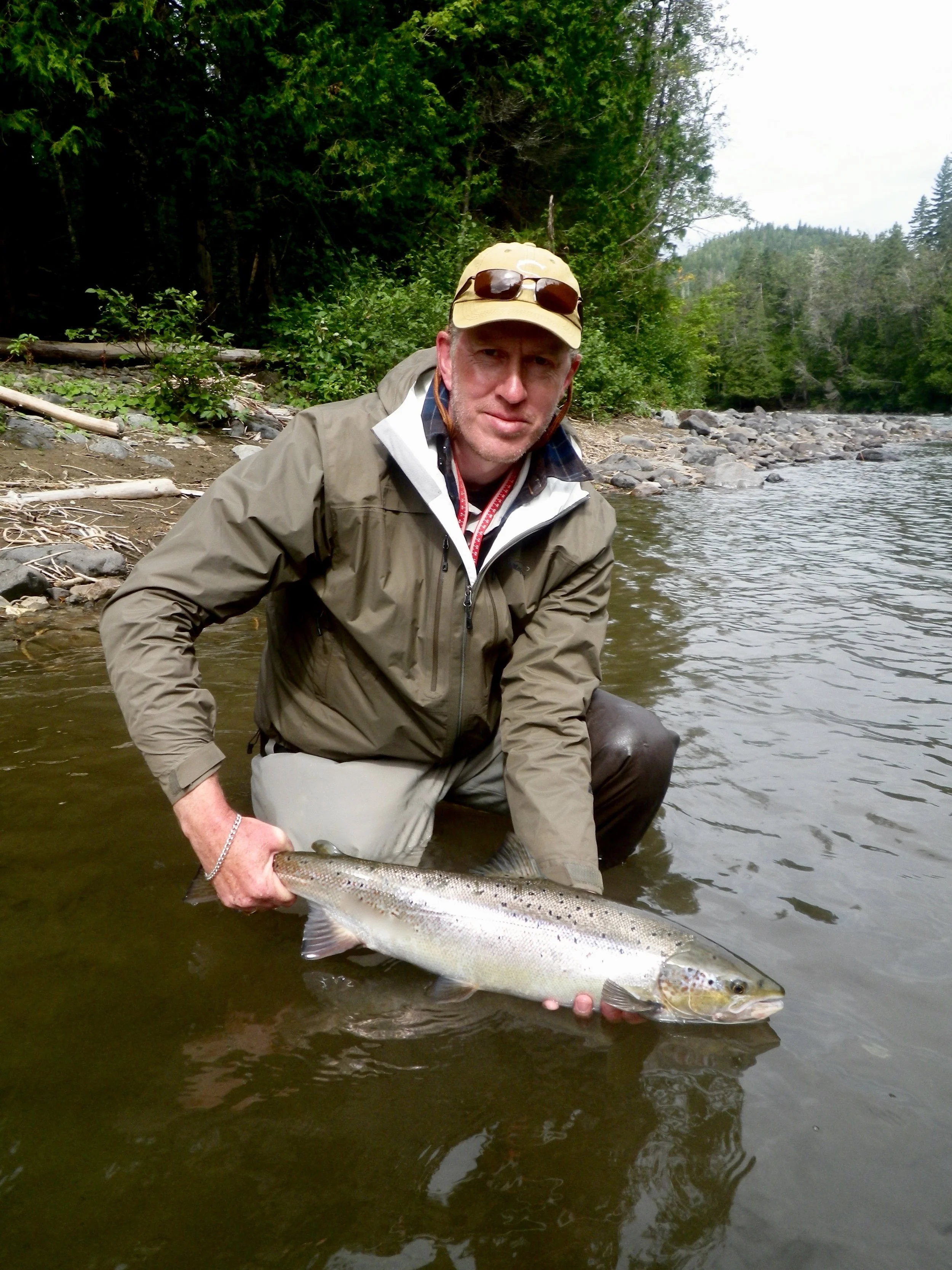 Connor Wallace landed this nice salmon on the Bonaventure, Congratulations Connor!