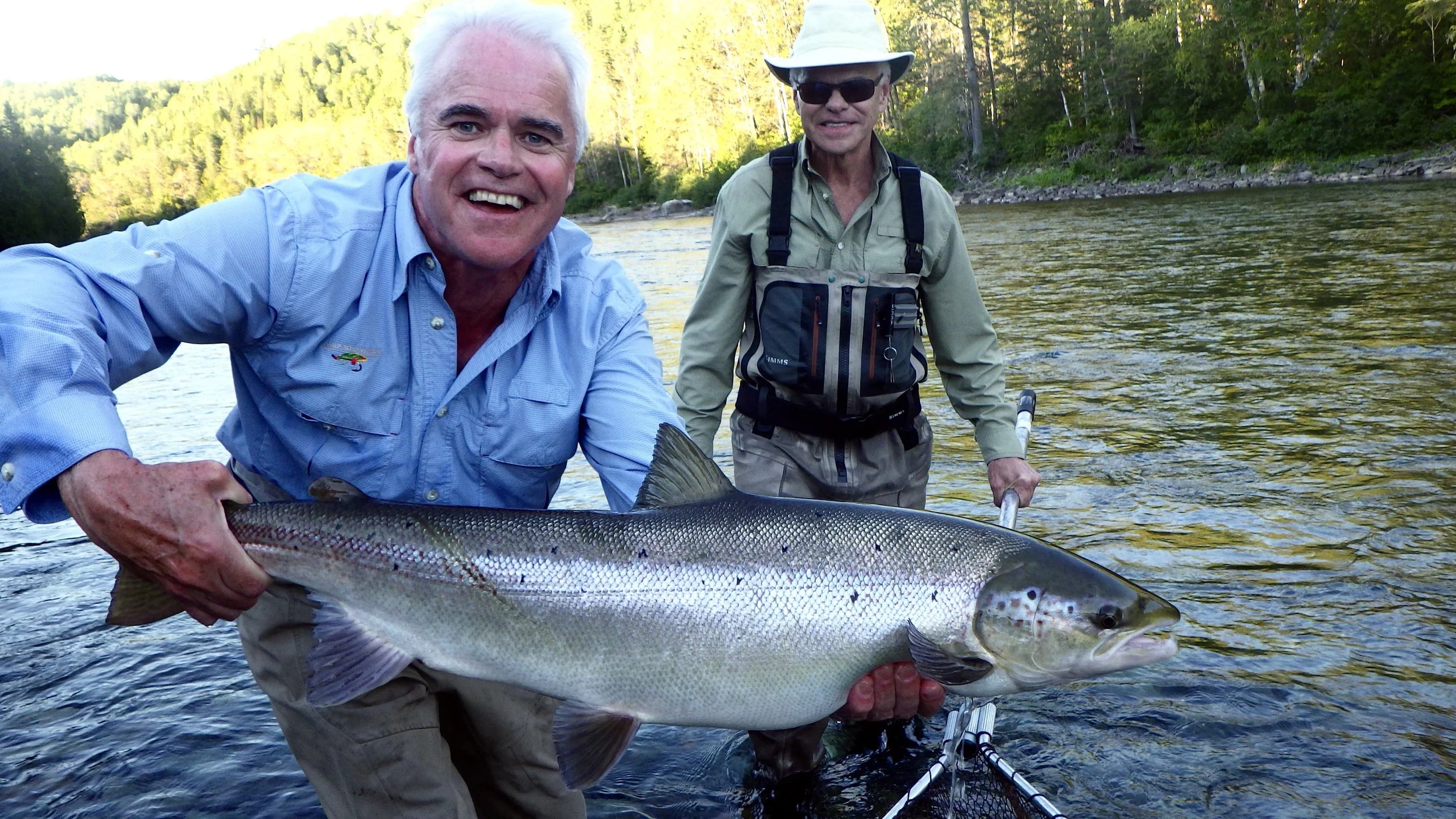 Mac Fox shows off a beautiful September salmon on the Bonaventure, Congratulations Mac! see you next year. 