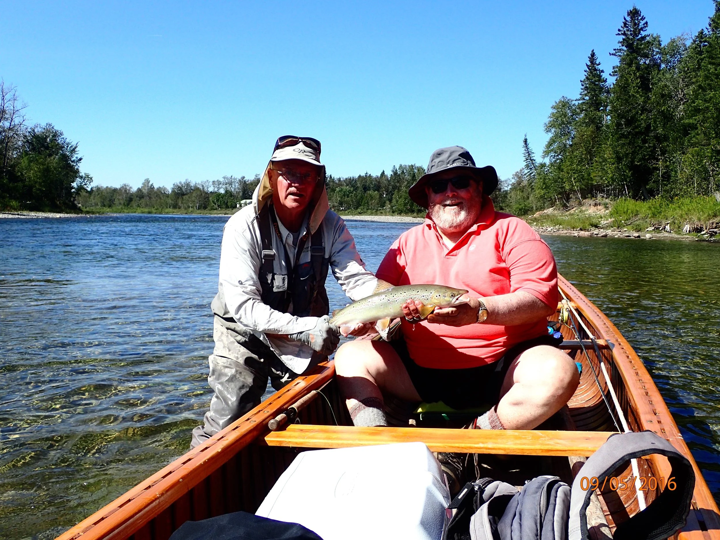 Long time Camp Bonaventure guest and good friend Julian Stoudemiere (Left) landed this nice grilse on Poirier pool of the Bonaventure, Julian was high rod for the week! Good Job Julian, see you next season!