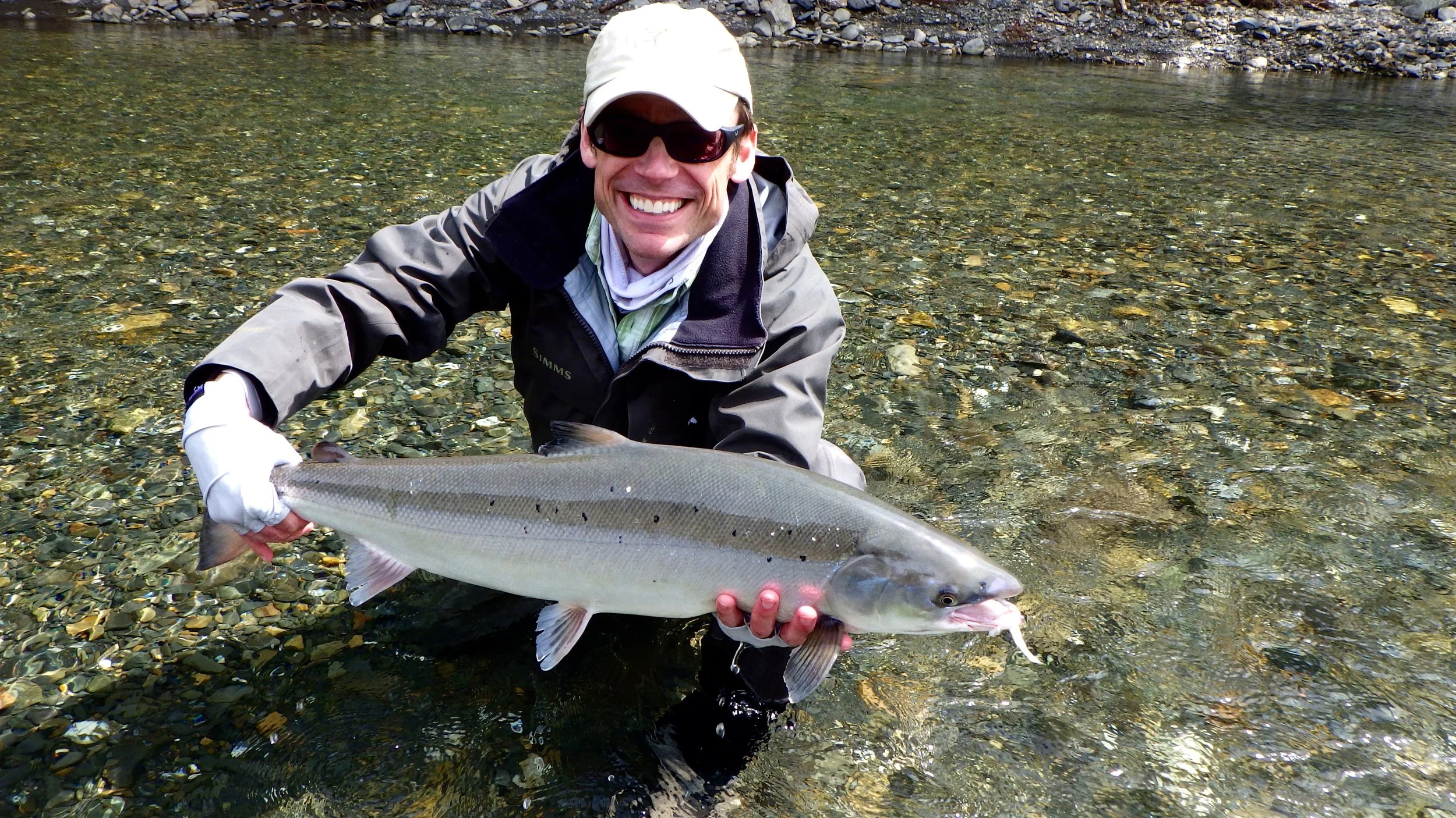 David Wood with his first Bonaventure salmon, Congratulations David!